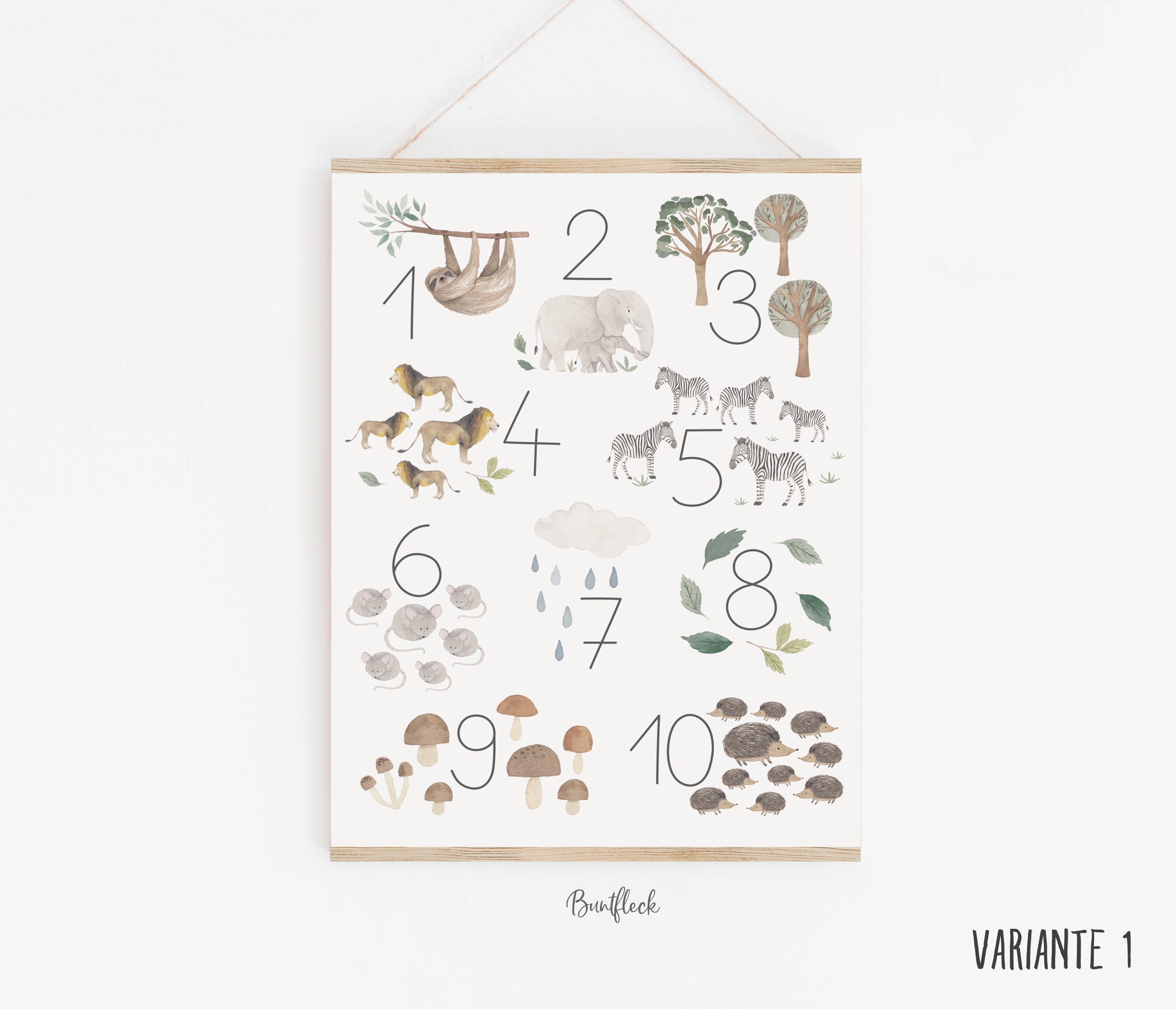 Kunstdruck/Poster - Zahlenposter / ABC / Schule / Lernen