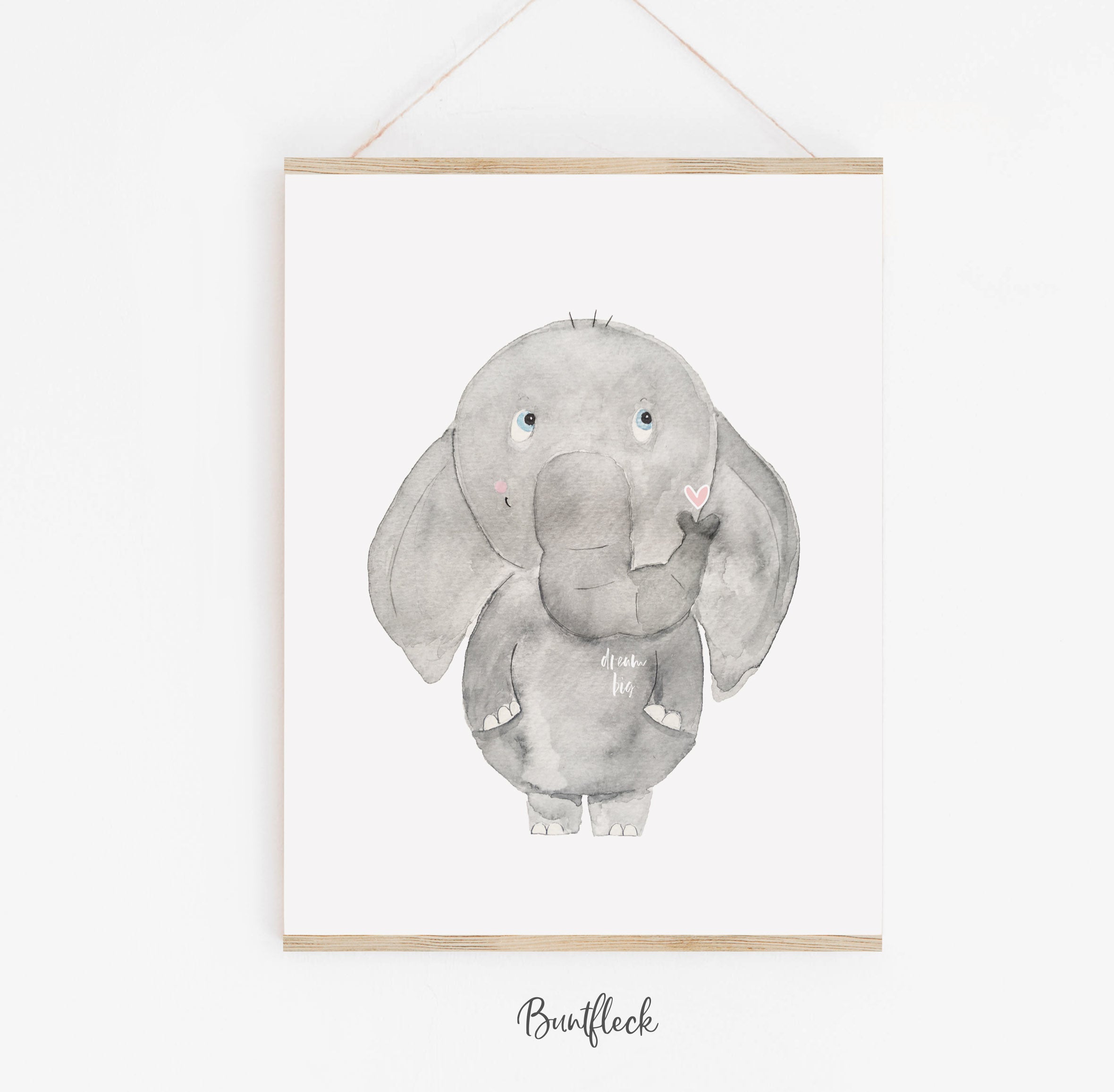 Kinderbild/Poster - Rudi Elefant