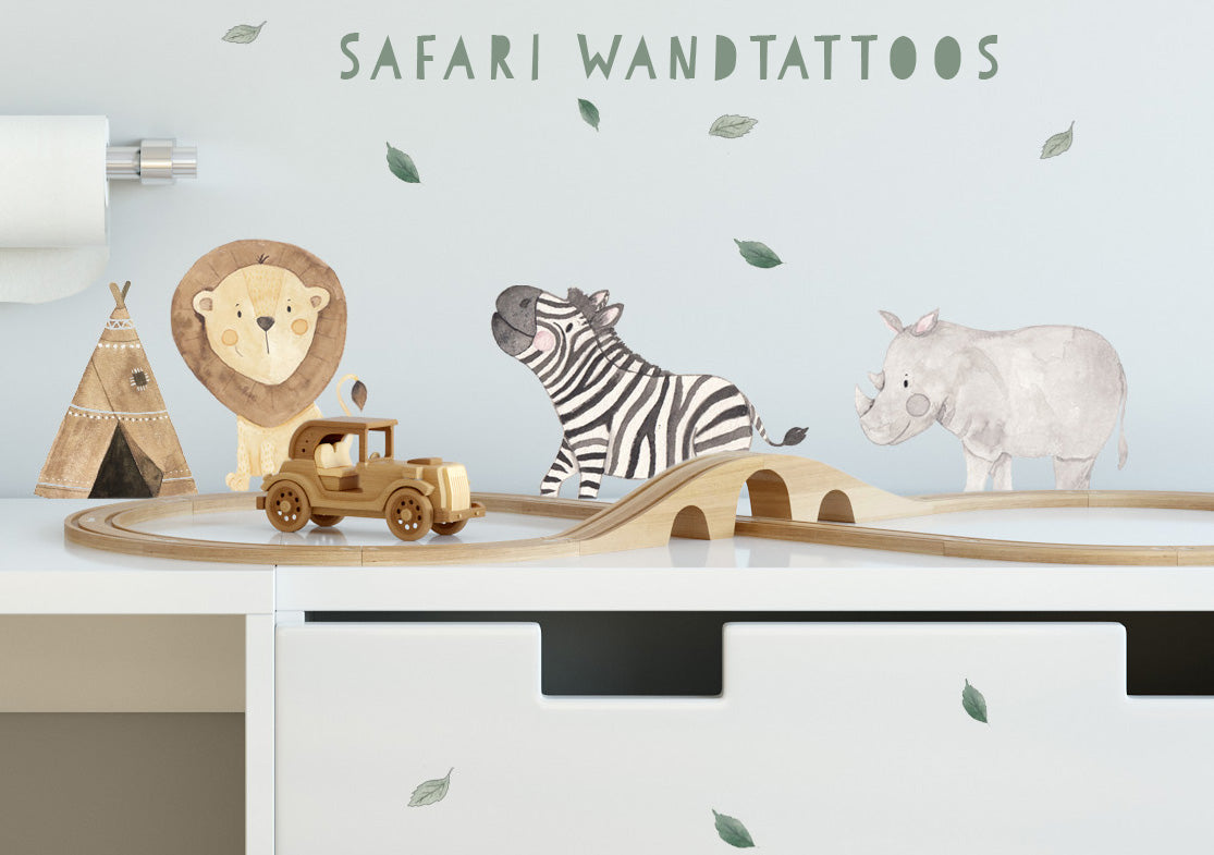 Wandtattoo/ Möbeltattoo - Safari Freunde