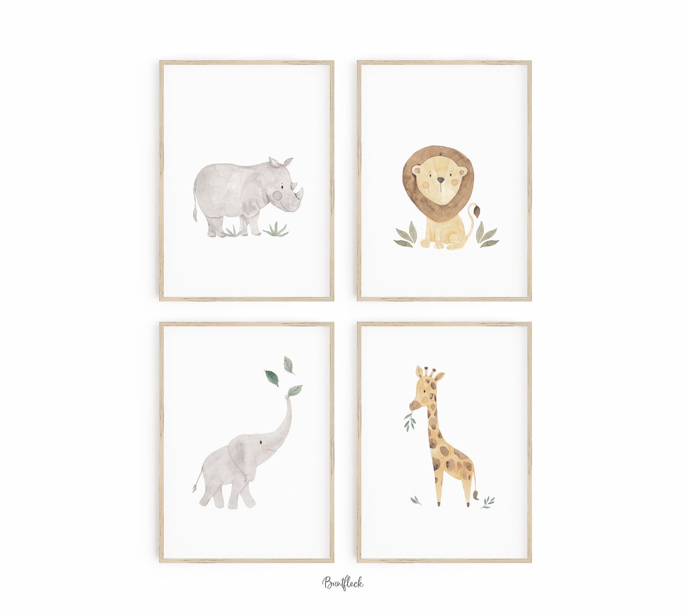 4er Set Kunstdruck/Poster - Safari