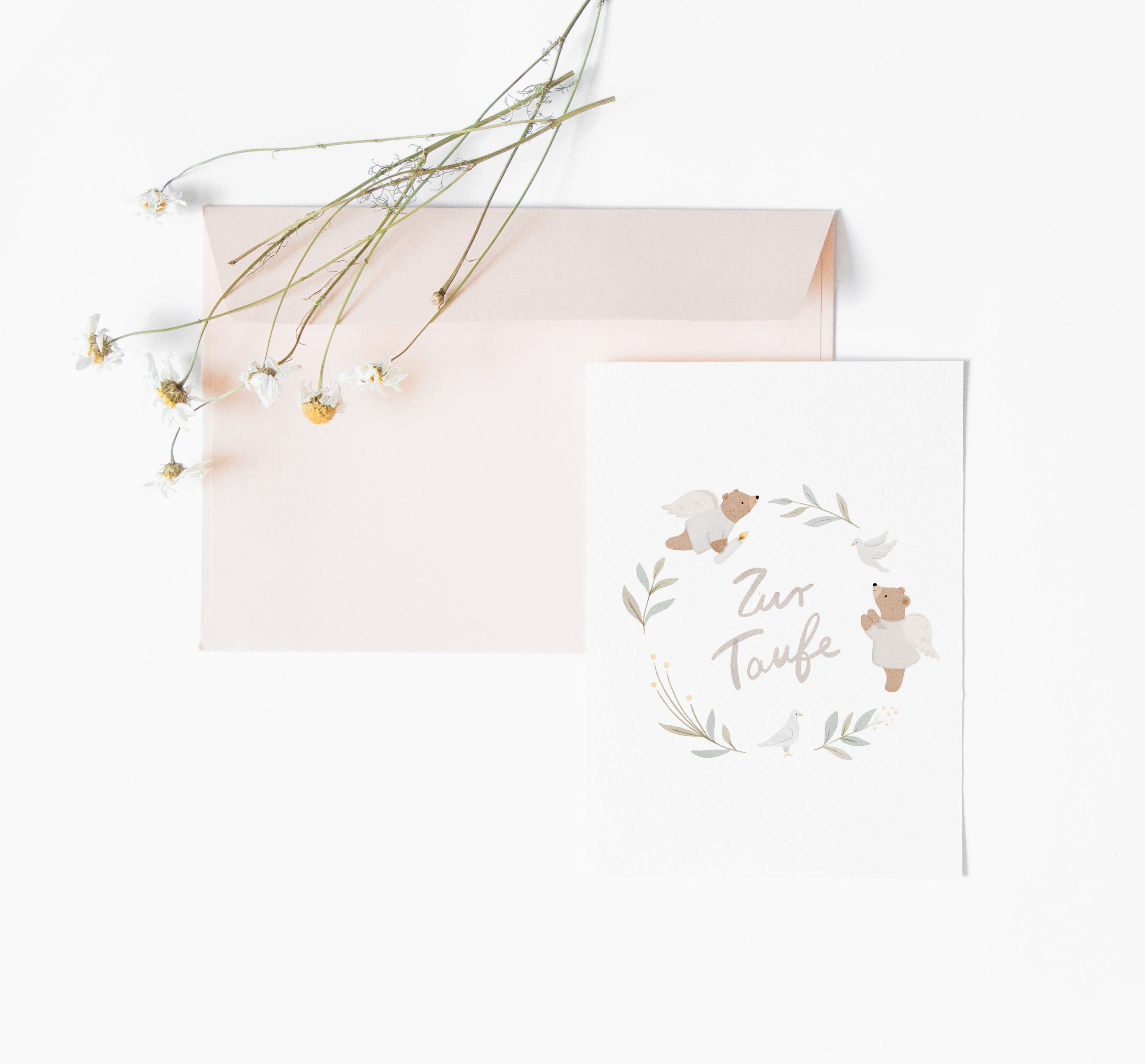 Karte/Postkarte/Grußkarte / Taufe - Kleine Engelchen