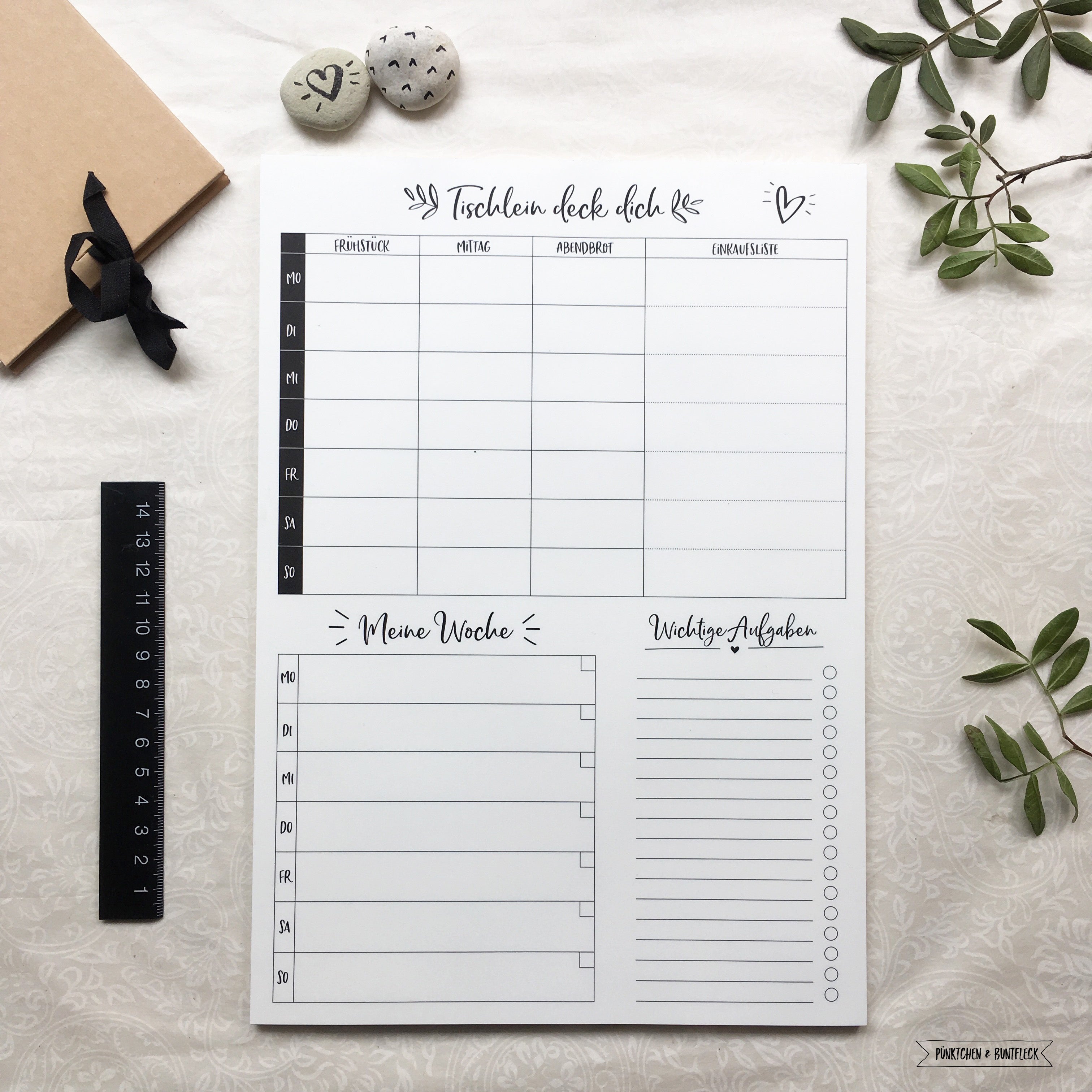 Wochen-& Essensplan in A4