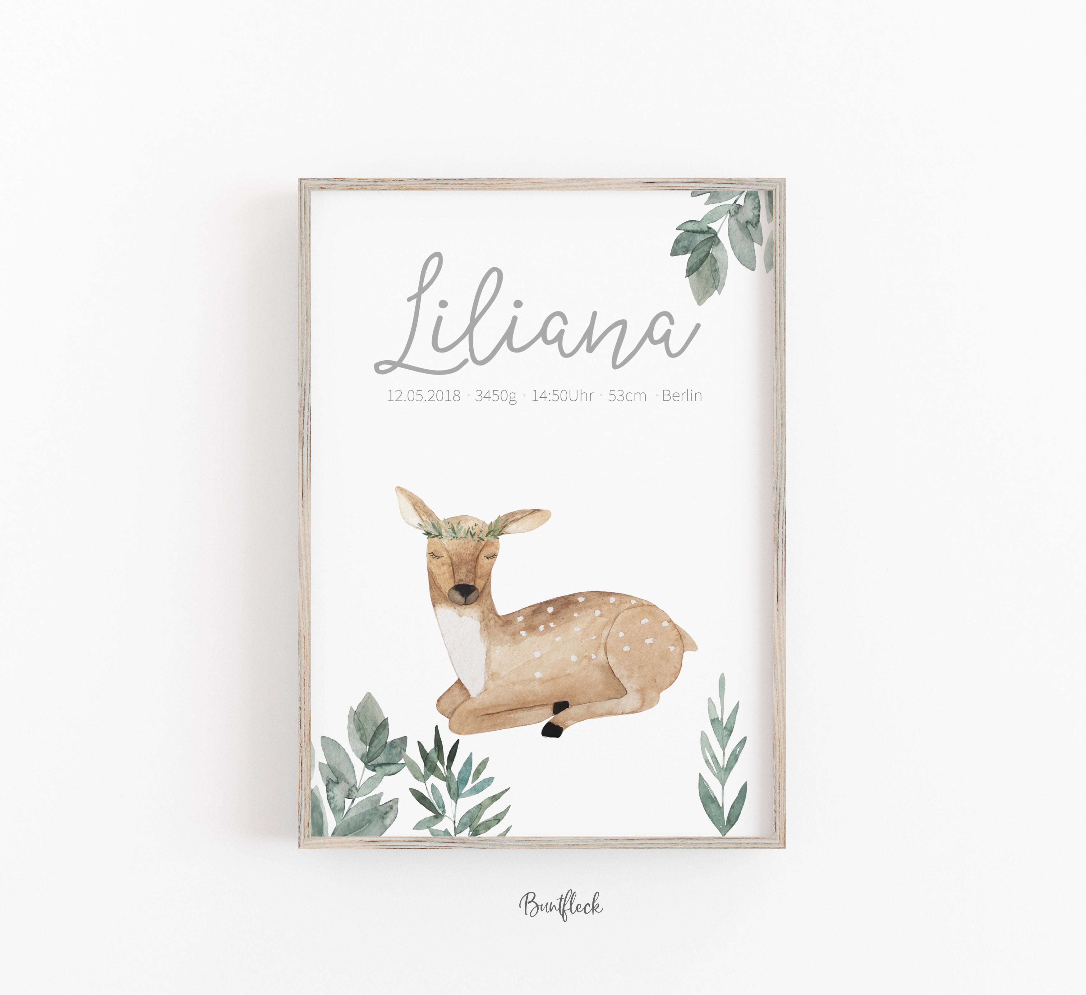 Birth picture / birth announcement - Little deer