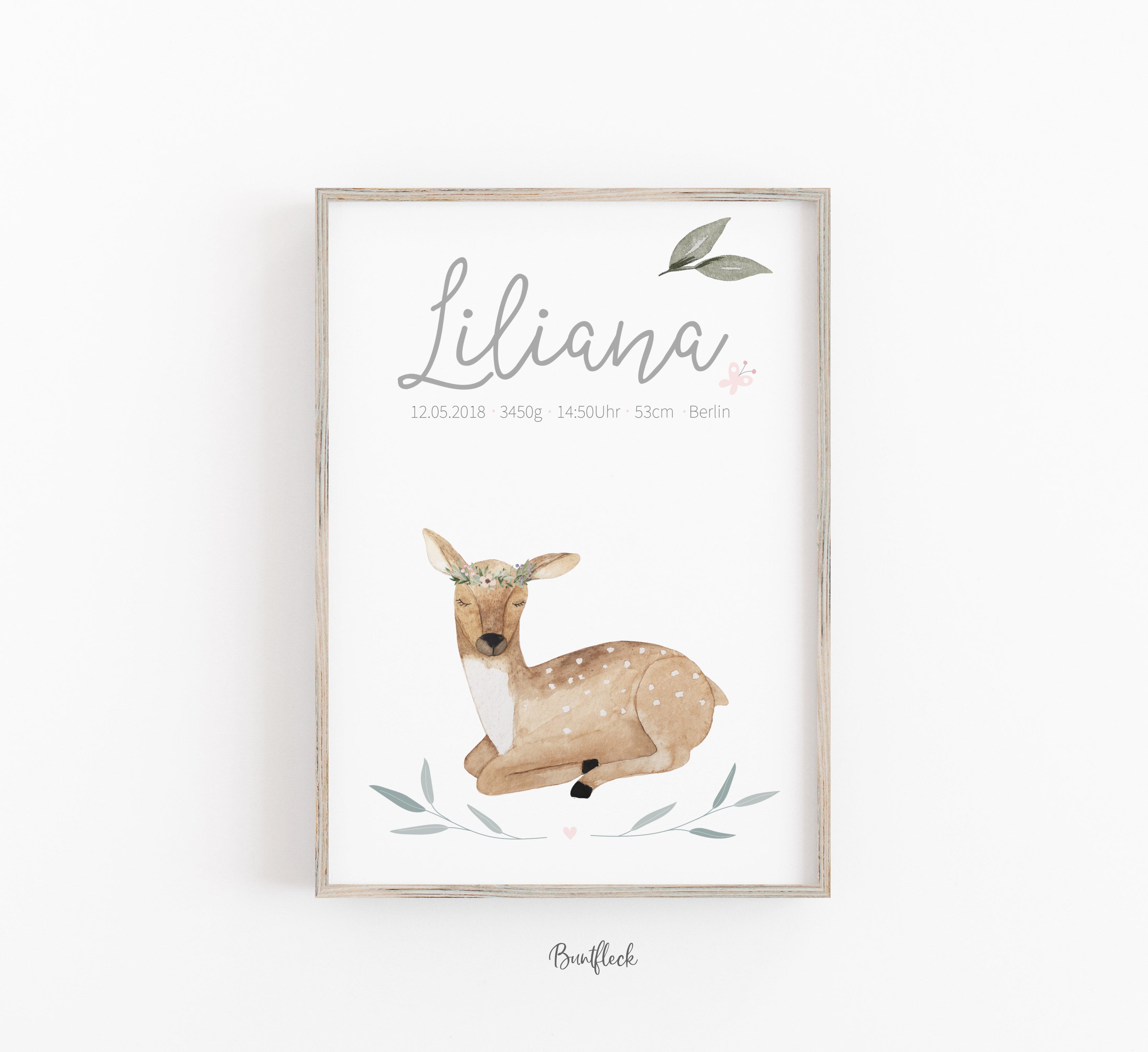 Geburtsbild / Geburtsanzeige - Kleines Reh