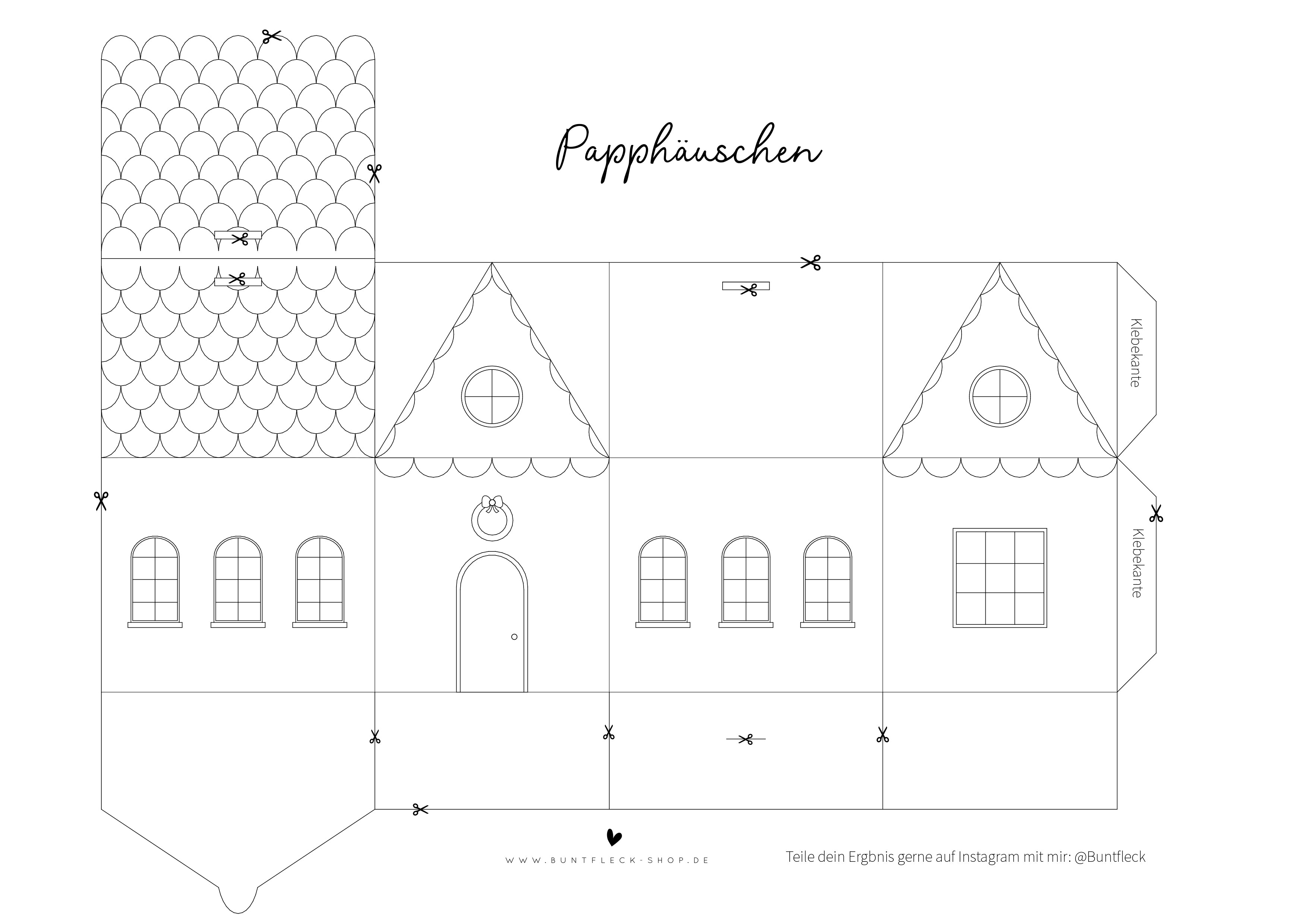 Süßes Papphäuschen / Geschenkschachtel