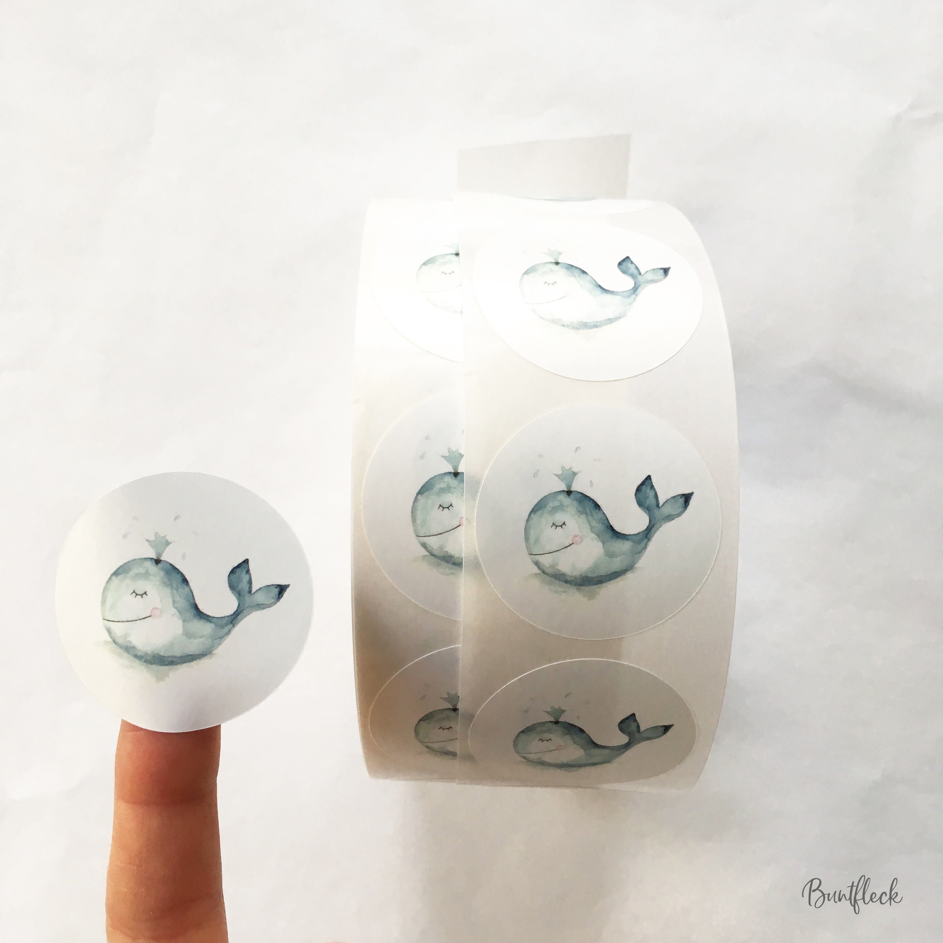 Aufkleber / Etiketten / - Kleiner Wal