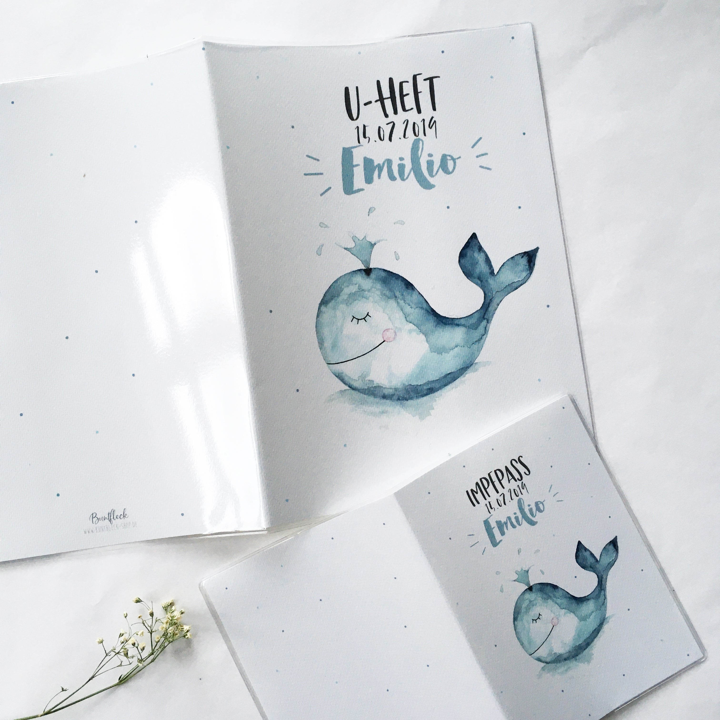 U-Hefthülle & Impfpasshülle - Kleiner Wal