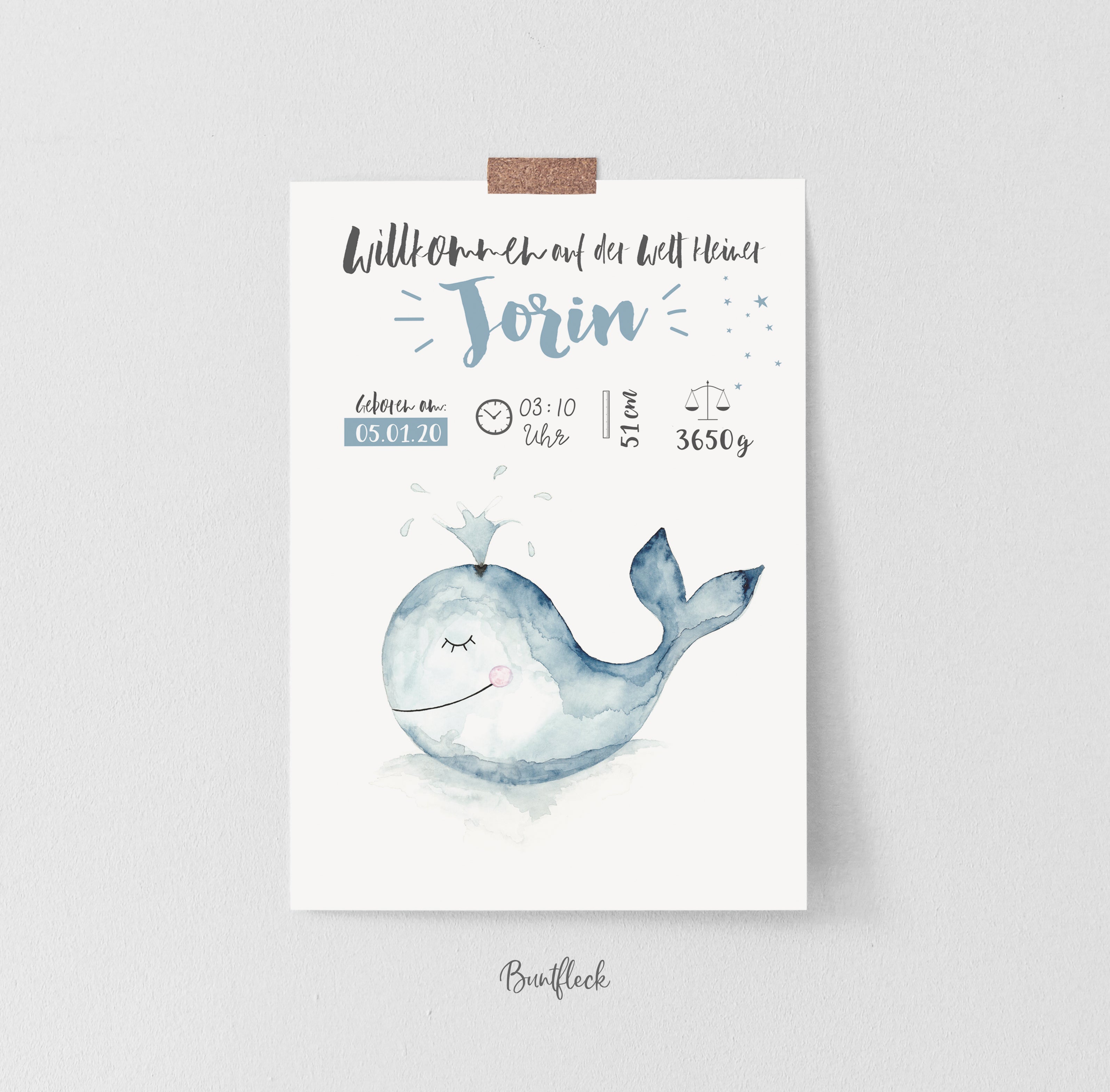 Geburtsbild/Poster - Wal Willi