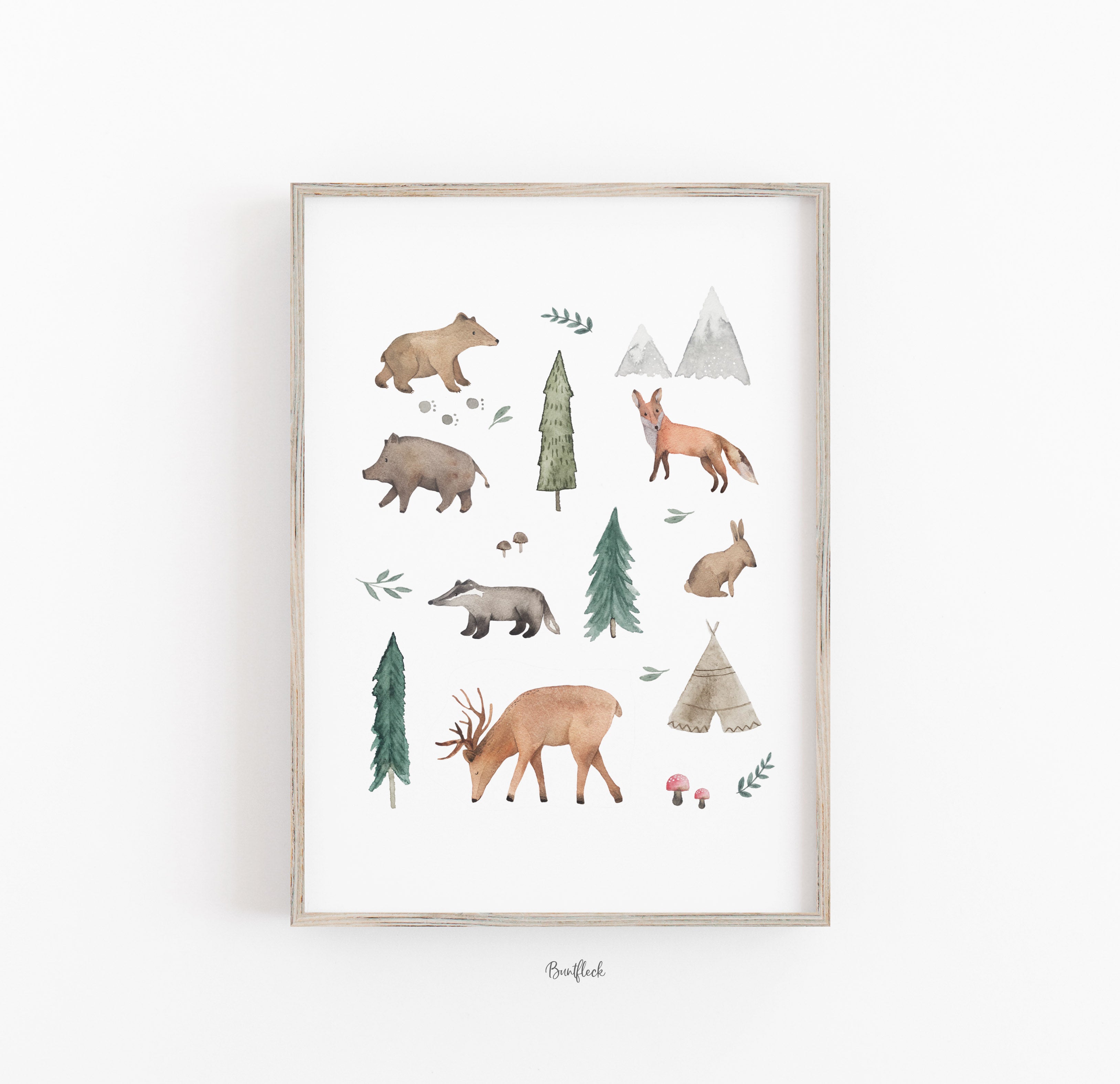 Kunstdruck / Poster - Tiere aus dem Wald