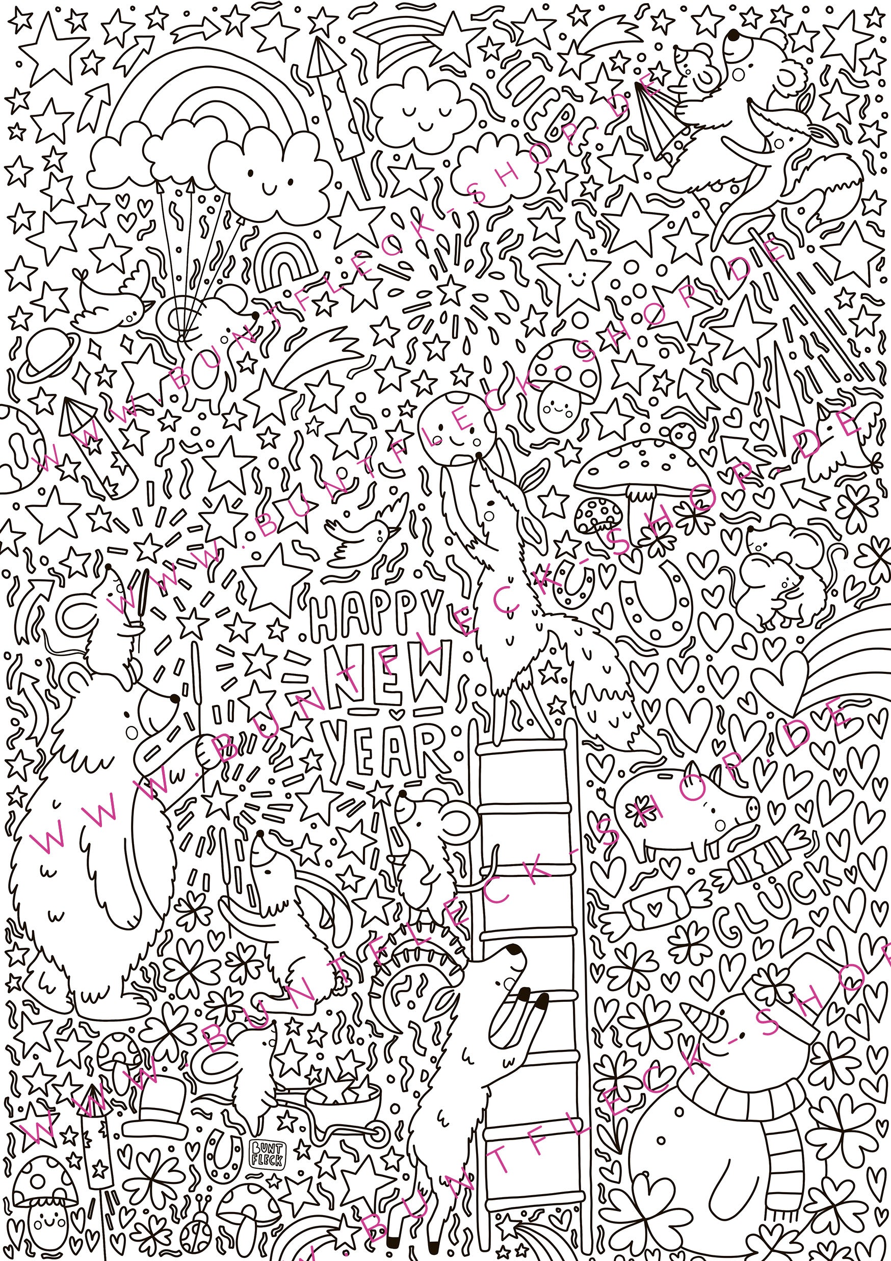 Coloring page Doodle January