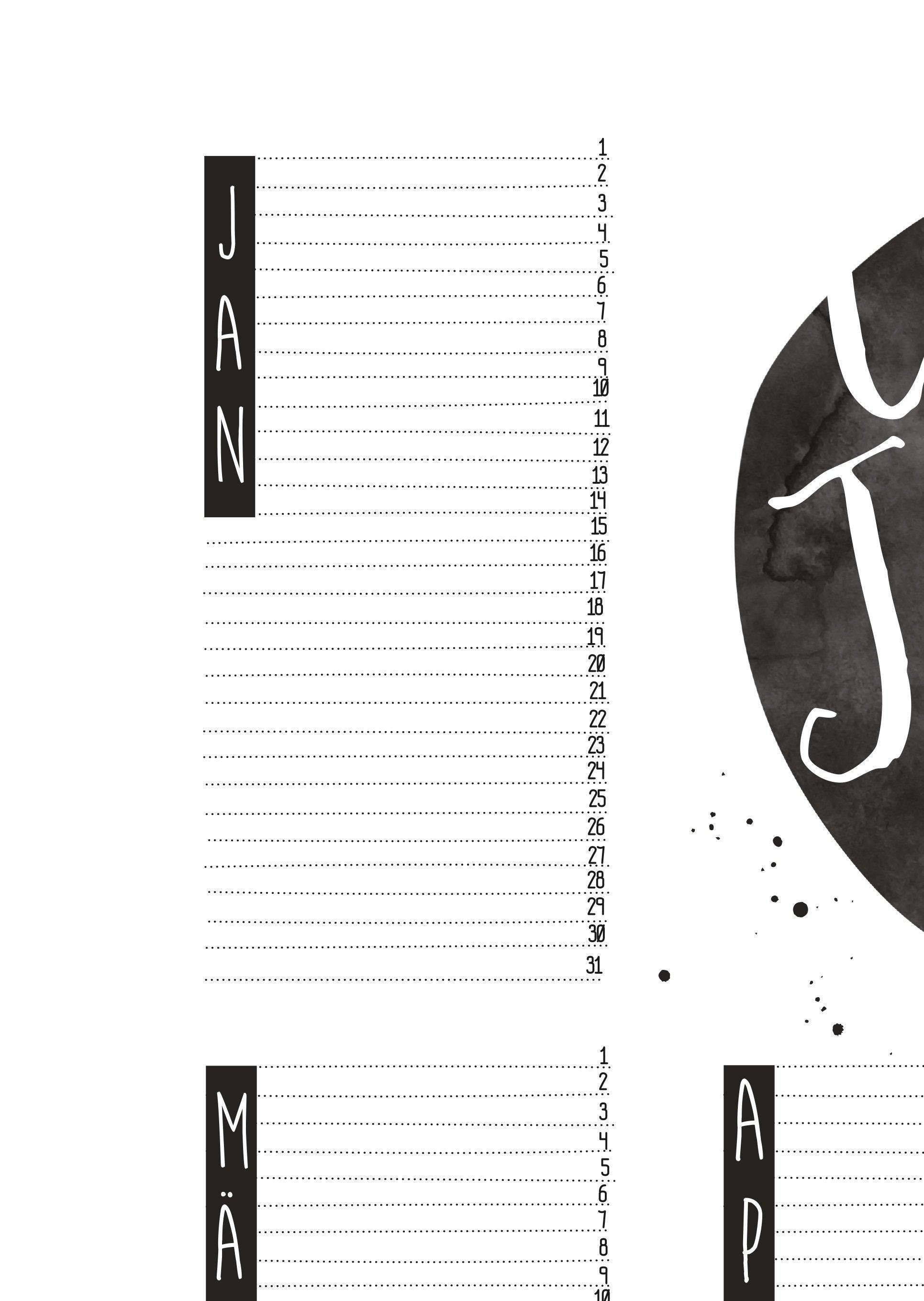 Annual planner/calendar/poster