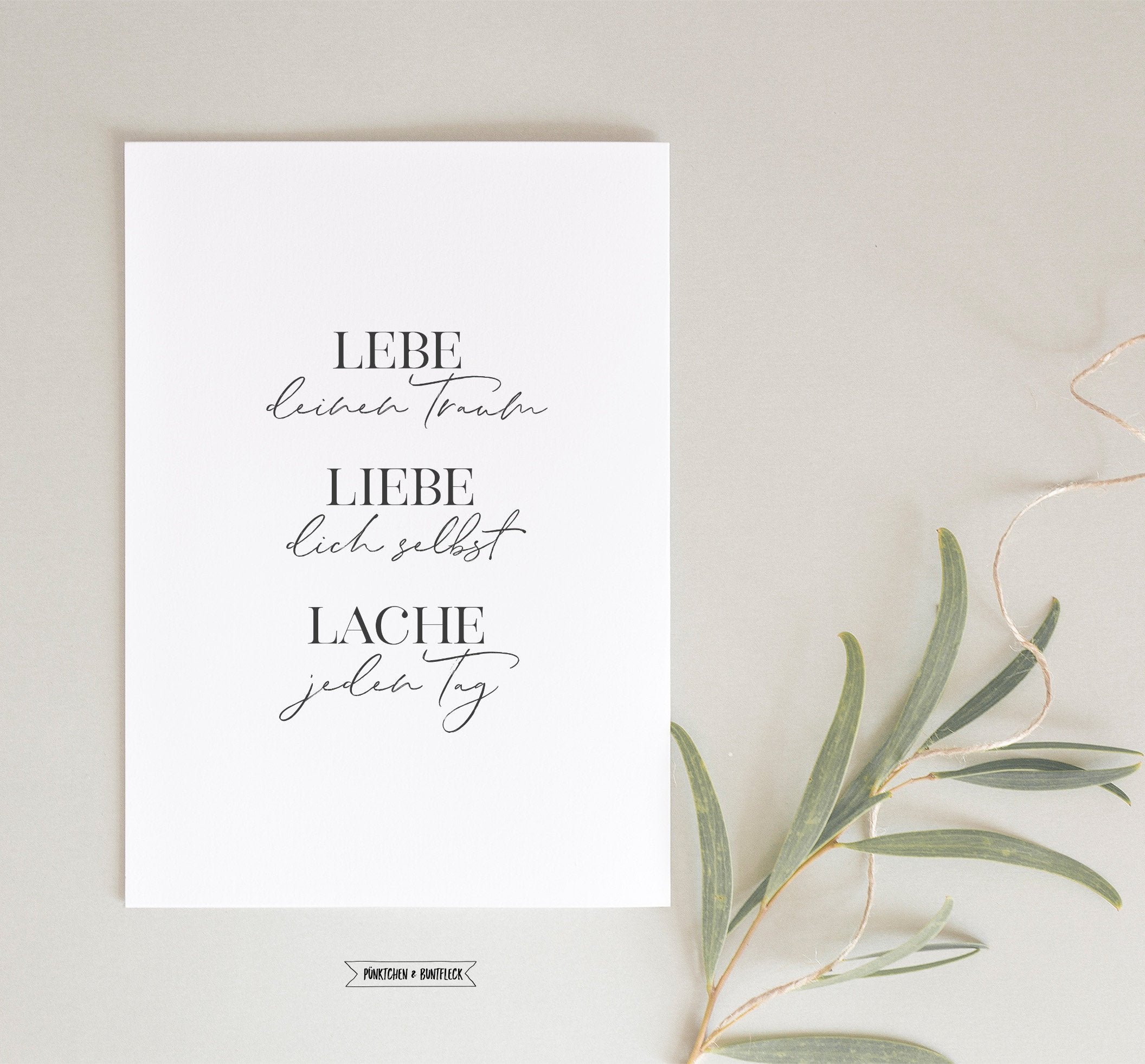 Kunstdruck/Poster - lebe, liebe, lache