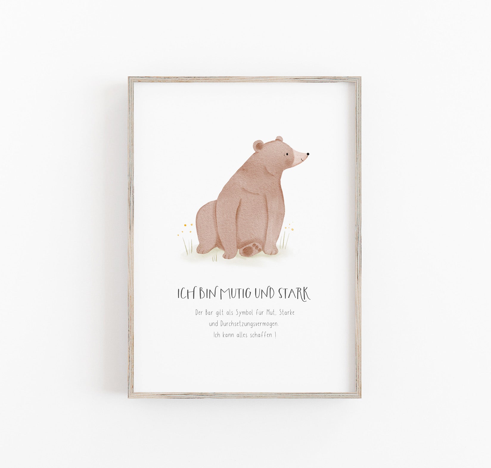 Print/Kunstdruck / Affirmation - Bär / Ich bin mutig