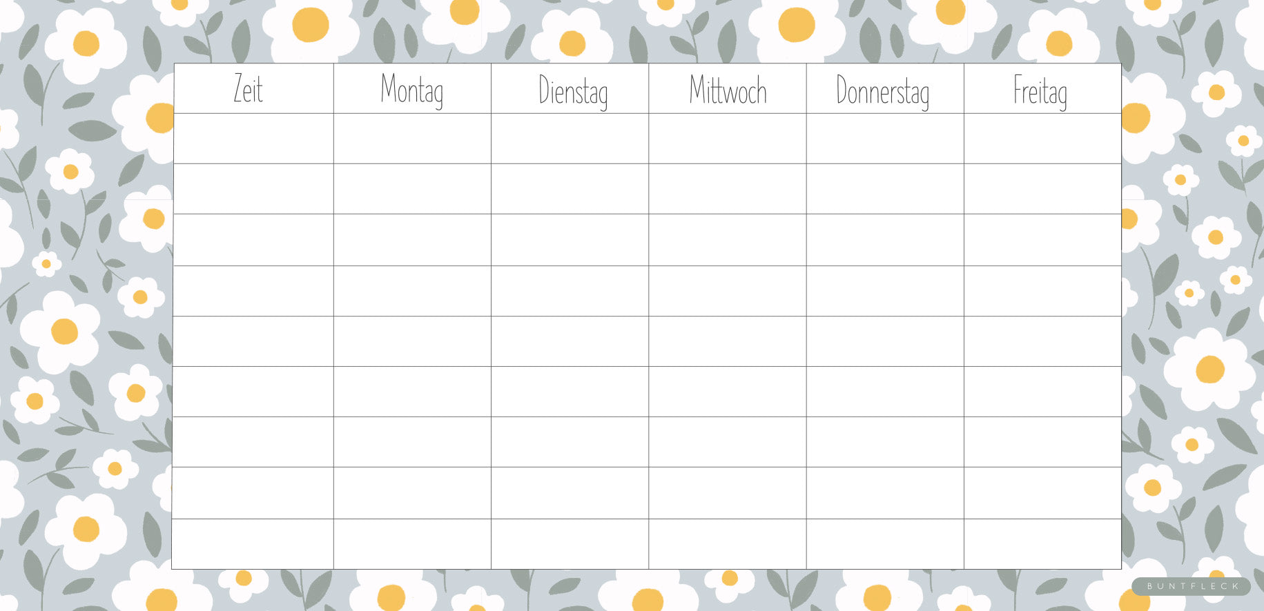 MINI - STUNDENPLAN FÜR DIE FEDERMAPPE mit Gänseblümchen