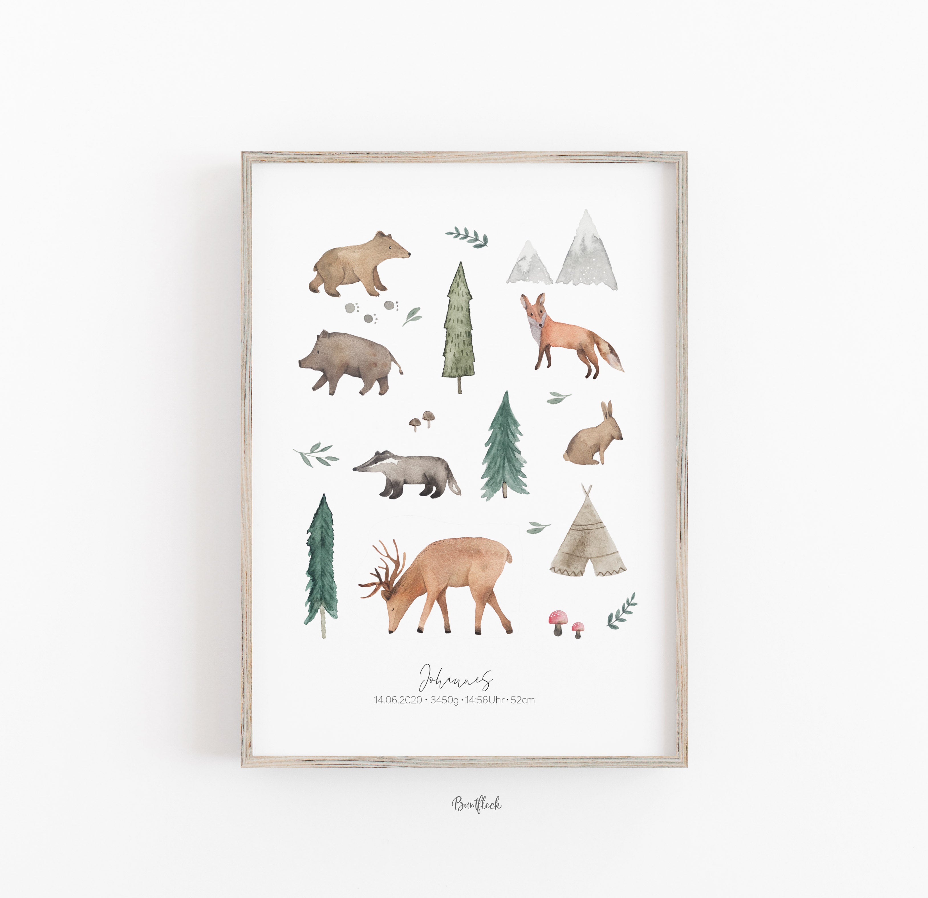 Kunstdruck / Poster - Tiere aus dem Wald