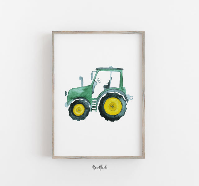 Kleiner Traktor - in Aquarell