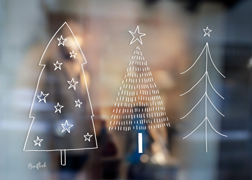 Vorlage - Fensterbilder Weihnachtsbäumchen