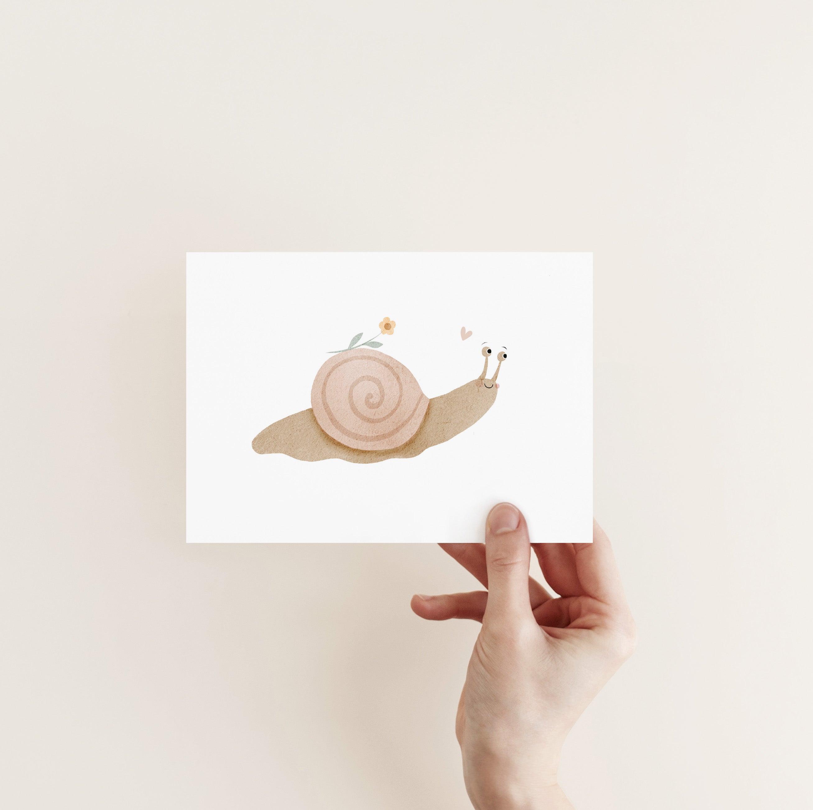 Postkarte/ Karte A6 - Kleine Schnecke