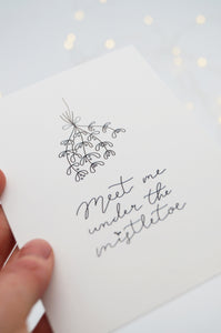 Karte/Postkarte A6 - meet me under the mistletoe