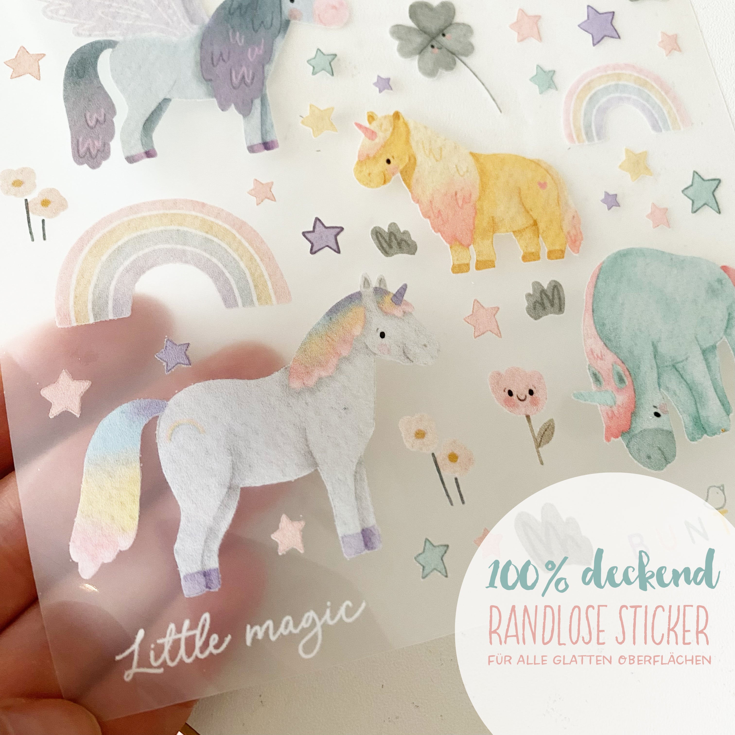 BORDERLESS stickers / stickers / rub-on stickers - cute fairies