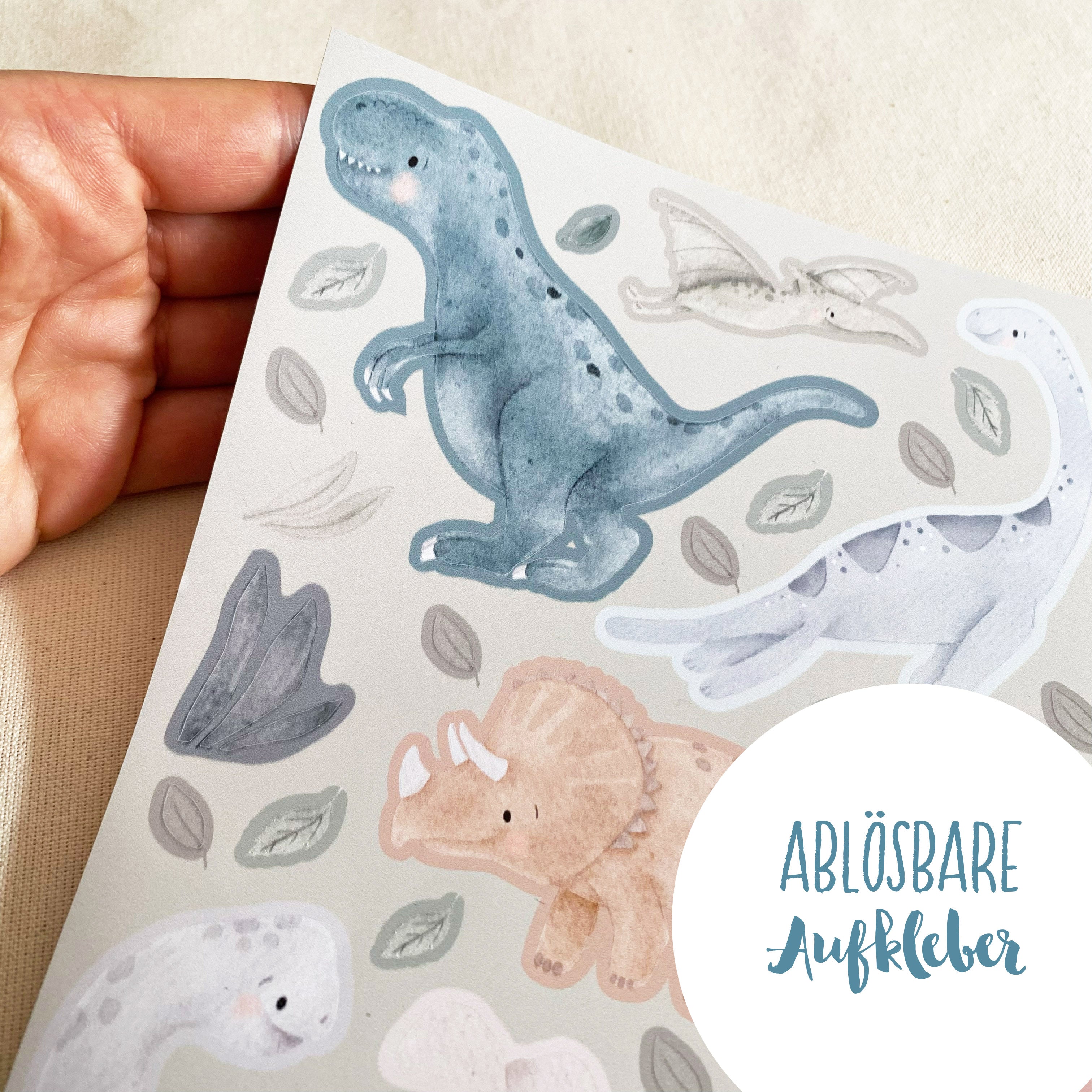 Mini ablösbare Aufkleber / Wandtattoos für Lichtschalter/Holzkisten & Zuckertüten - Dinos (Kopie)