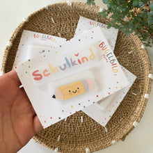 Laden Sie das Bild in den Galerie-Viewer, Mini Bügelbilder - kleiner Bleistift mit Schriftzug Schulkind