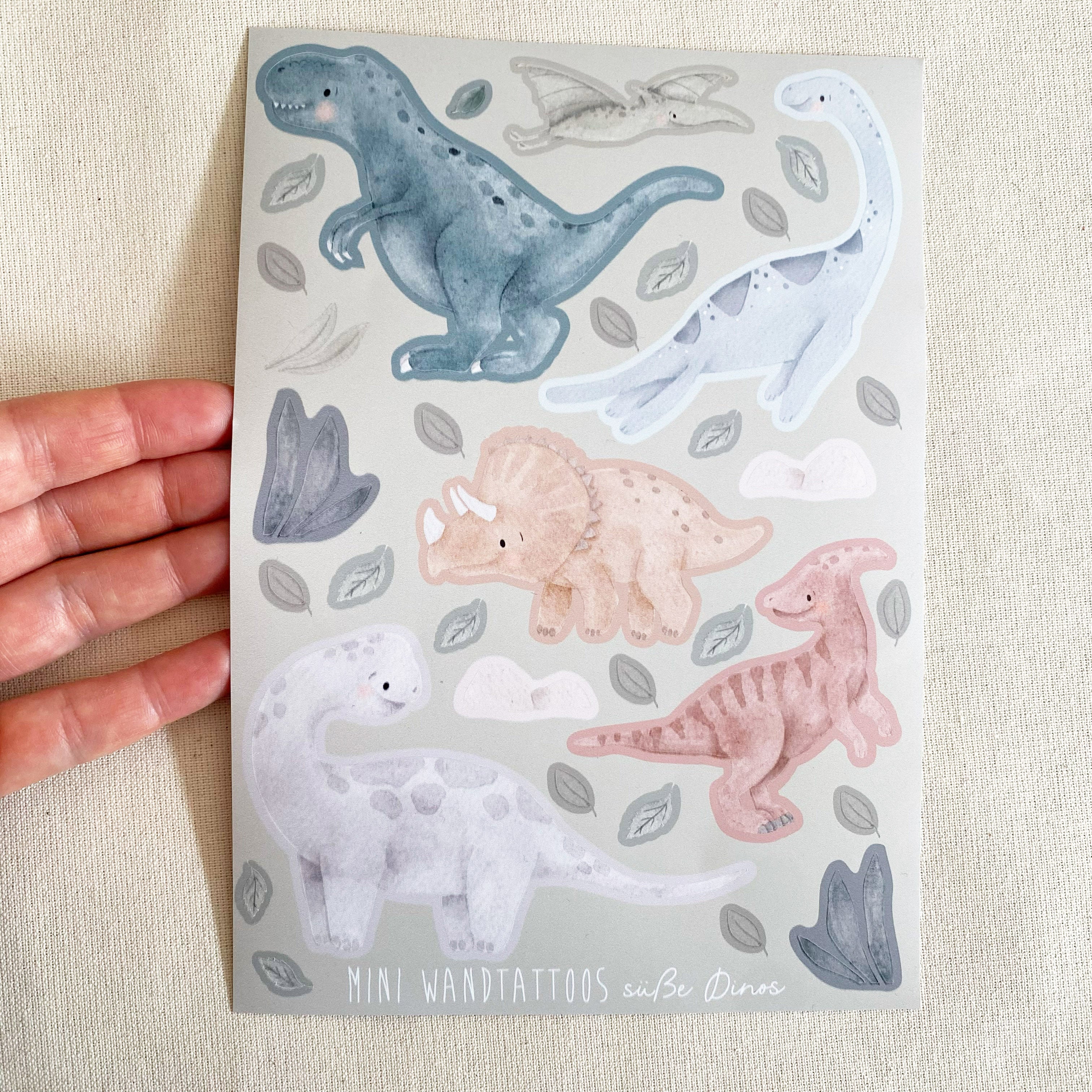 Mini ablösbare Aufkleber / Wandtattoos für Lichtschalter/Holzkisten & Zuckertüten - Dinos (Kopie)
