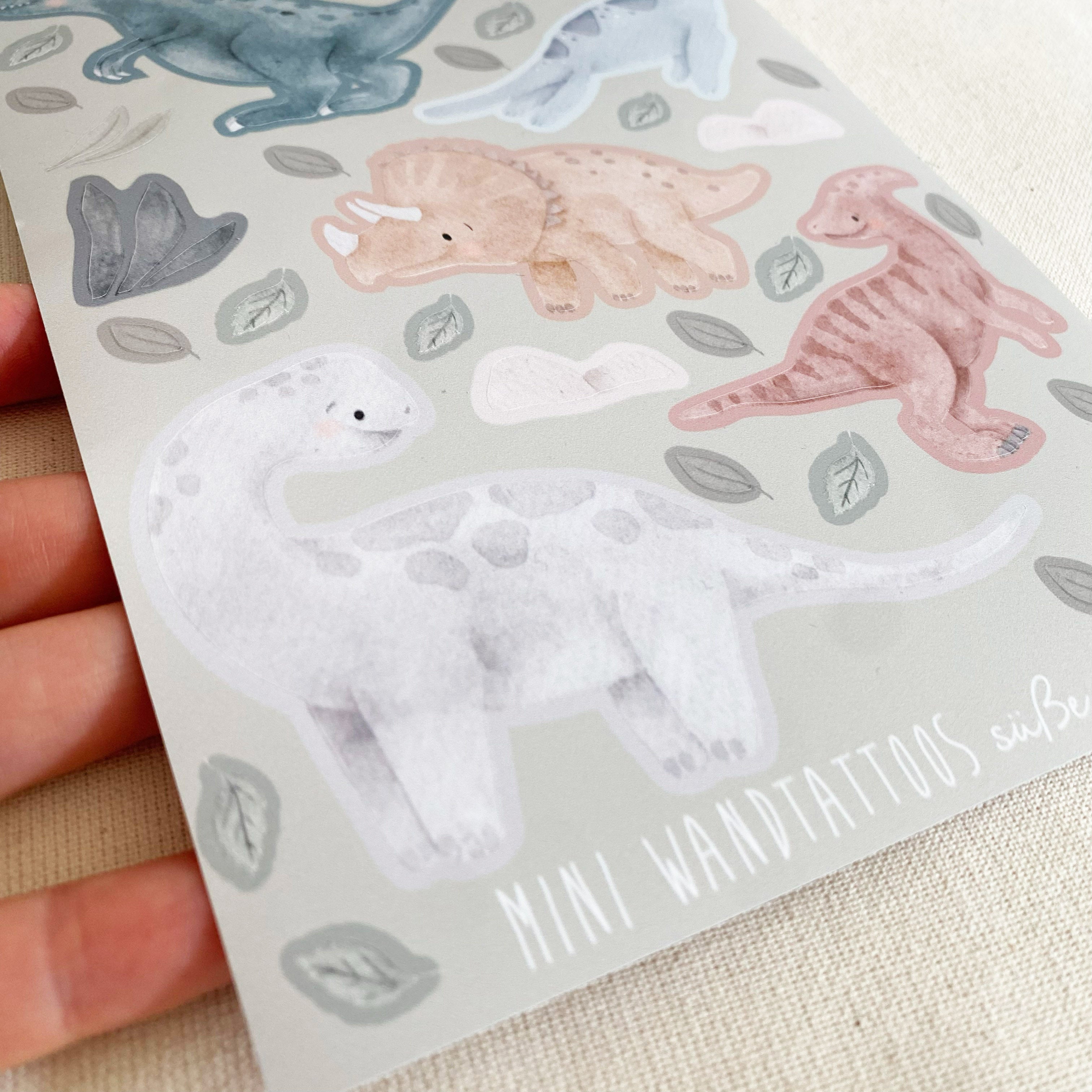 Mini ablösbare Aufkleber / Wandtattoos für Lichtschalter/Holzkisten & Zuckertüten - Dinos (Kopie)