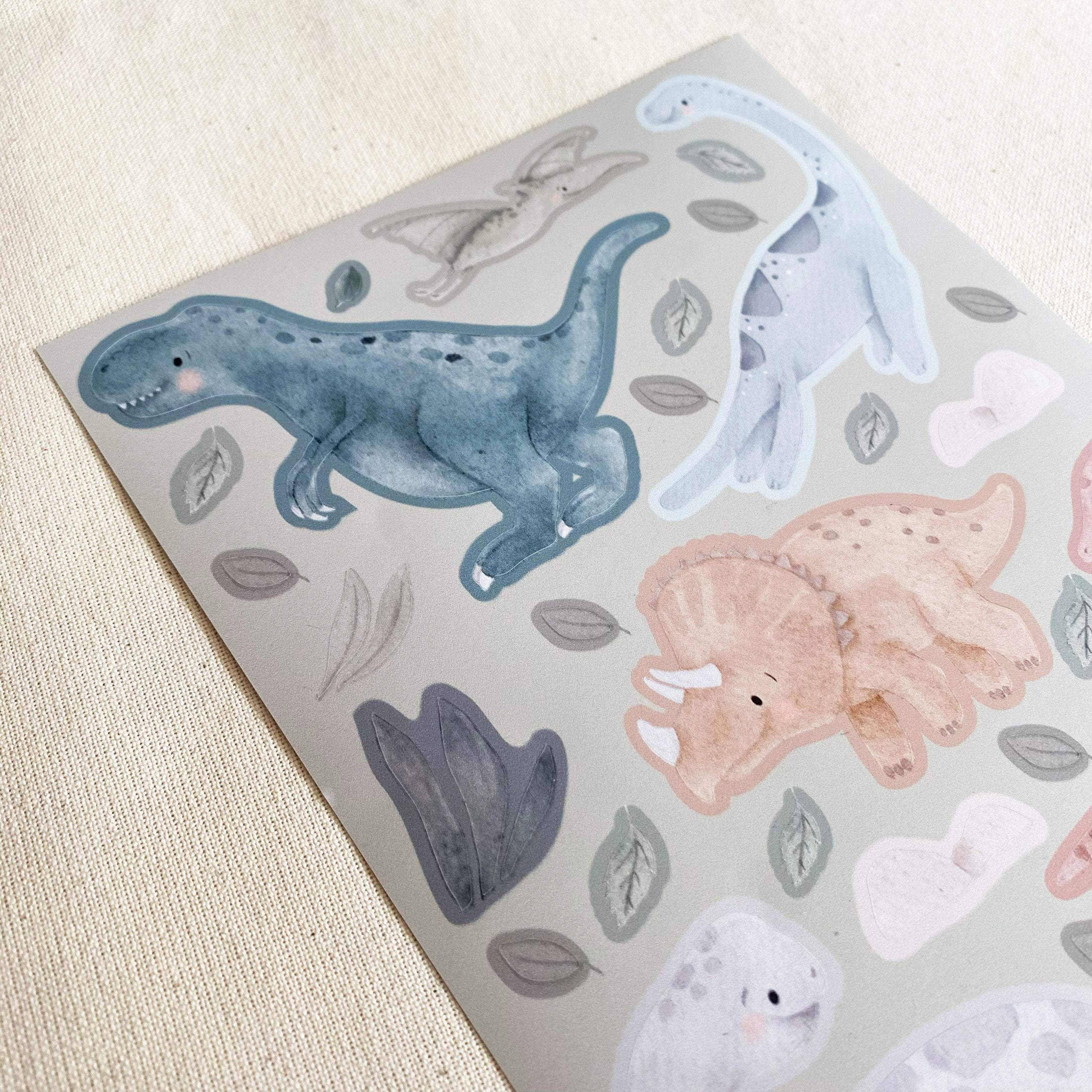 Mini ablösbare Aufkleber / Wandtattoos für Lichtschalter/Holzkisten & Zuckertüten - Dinos (Kopie)