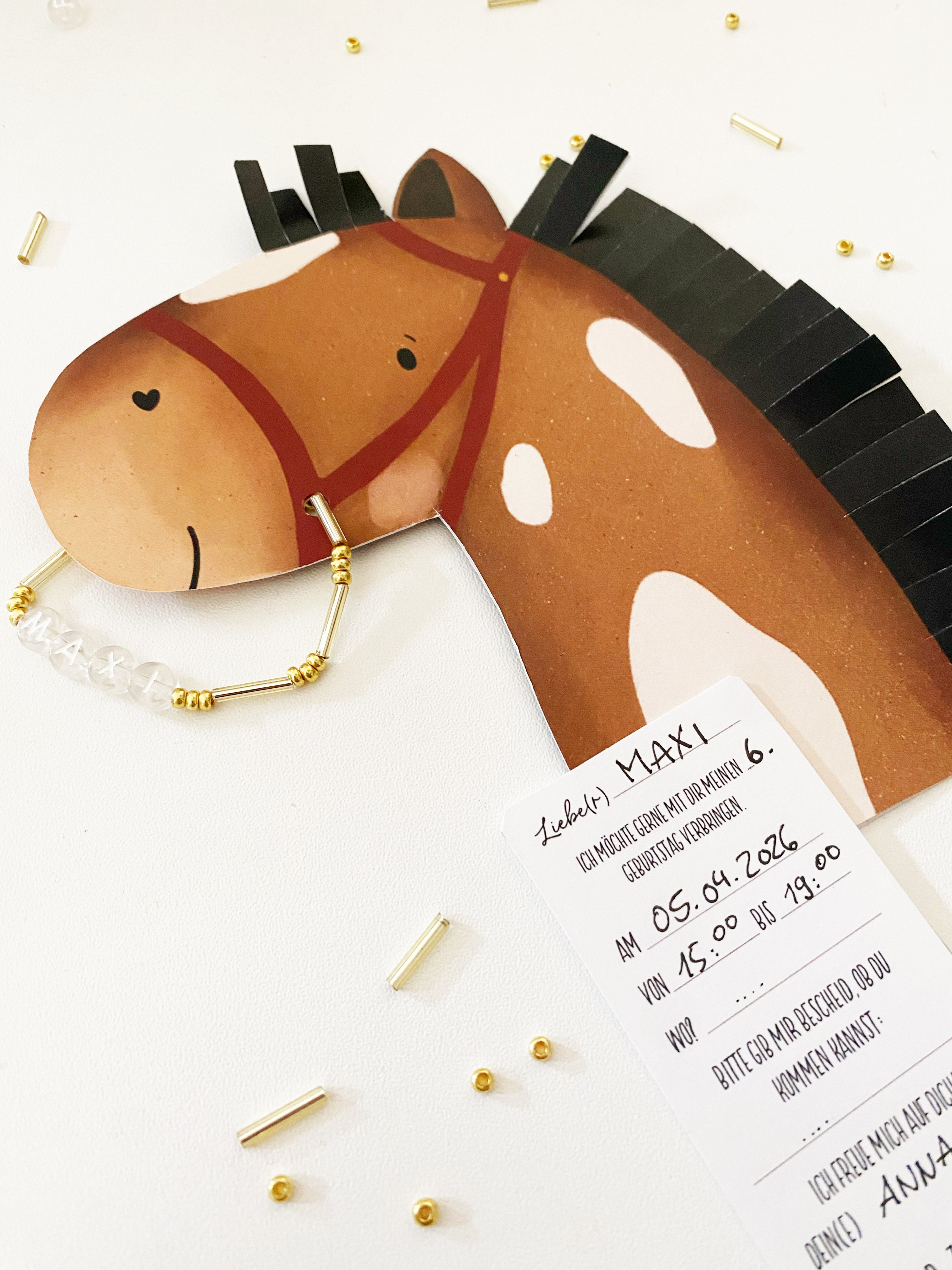 Einladung -  Pferd /Ausmalen / Basteln