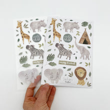 Laden Sie das Bild in den Galerie-Viewer, Stickersheet/Stickerbogen/Washipapier/Vinyl transparent- safari