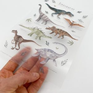 Stickersheet/Stickerbogen/Washipapier/Vinyl transparent- Dinos