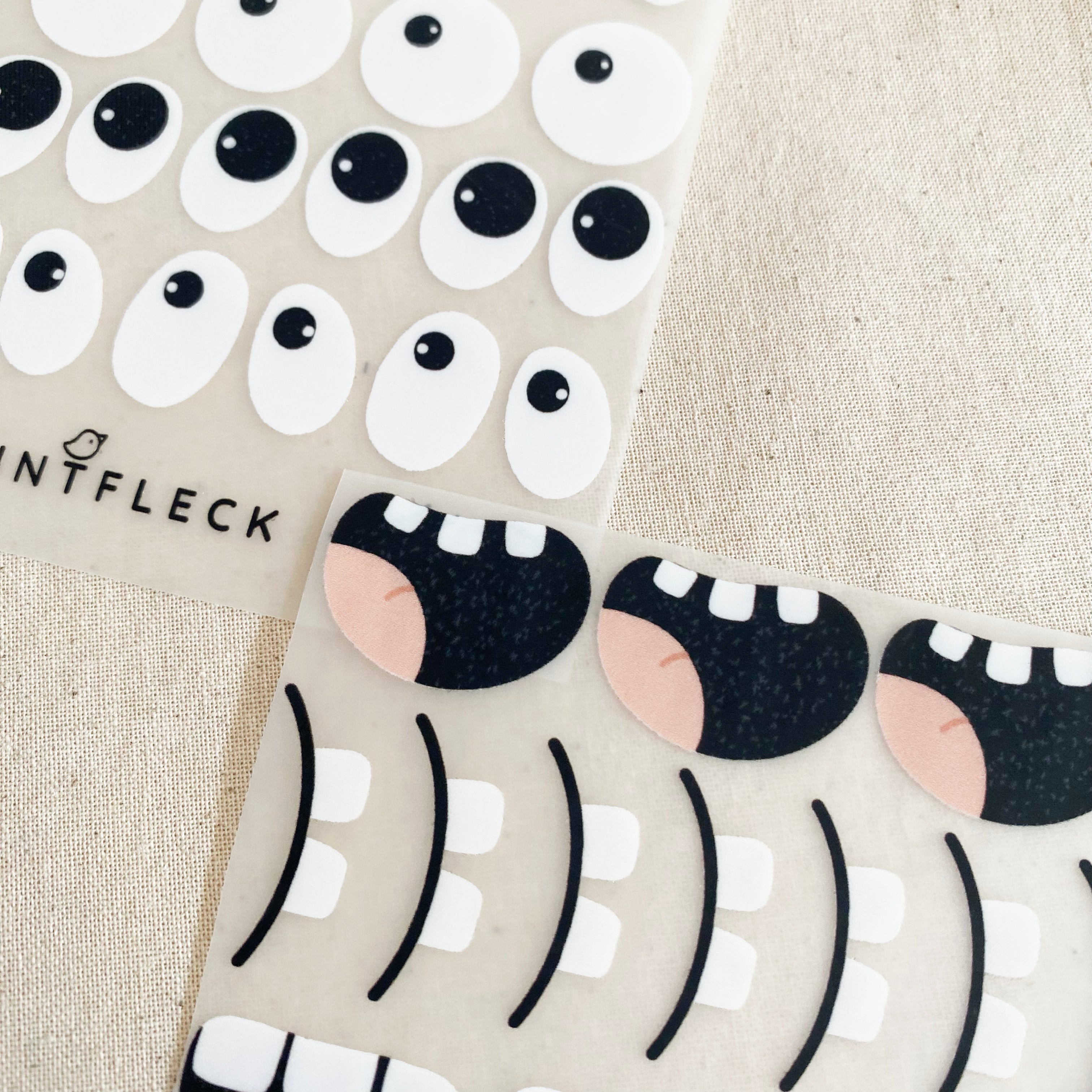 Bügelbild freche Gesichter - Iron on Patch für Kleidung, mehrere Motive