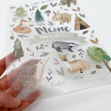 Laden Sie das Bild in den Galerie-Viewer, Aufkleber/Sticker für den Kindergartenordner / Kitaordner + Einlegeblatt - Waldtiere