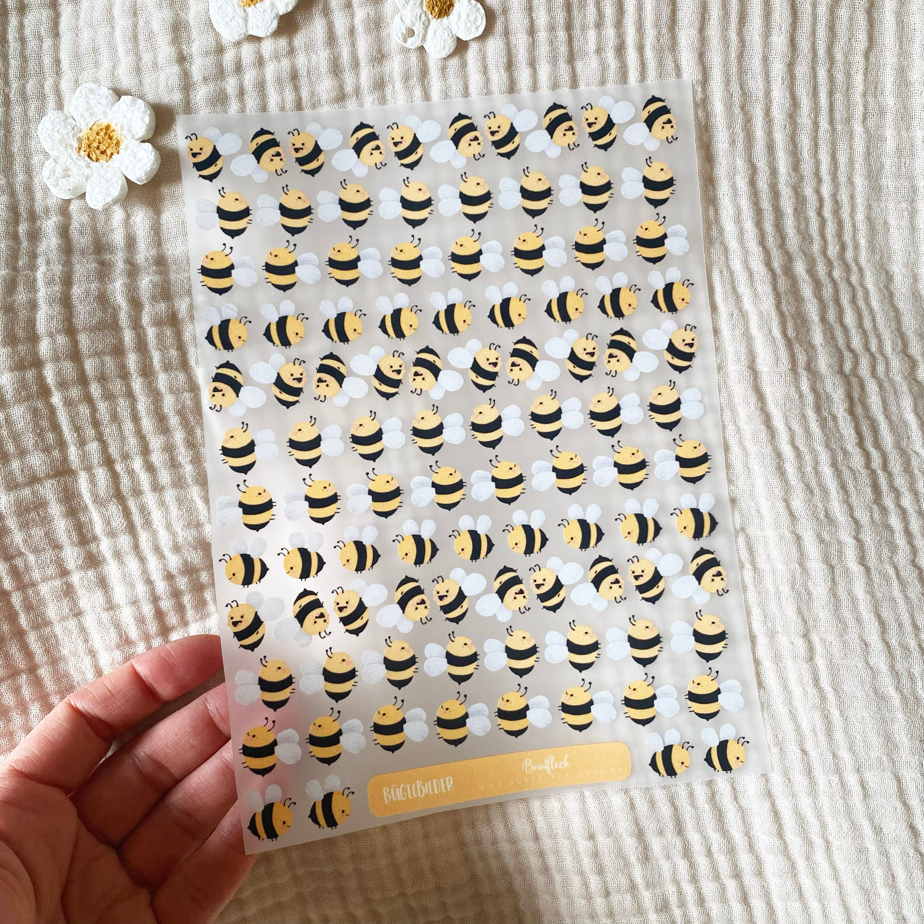 Bügelbild Bienen - Iron on Patch für Kleidung, mehrere Motive