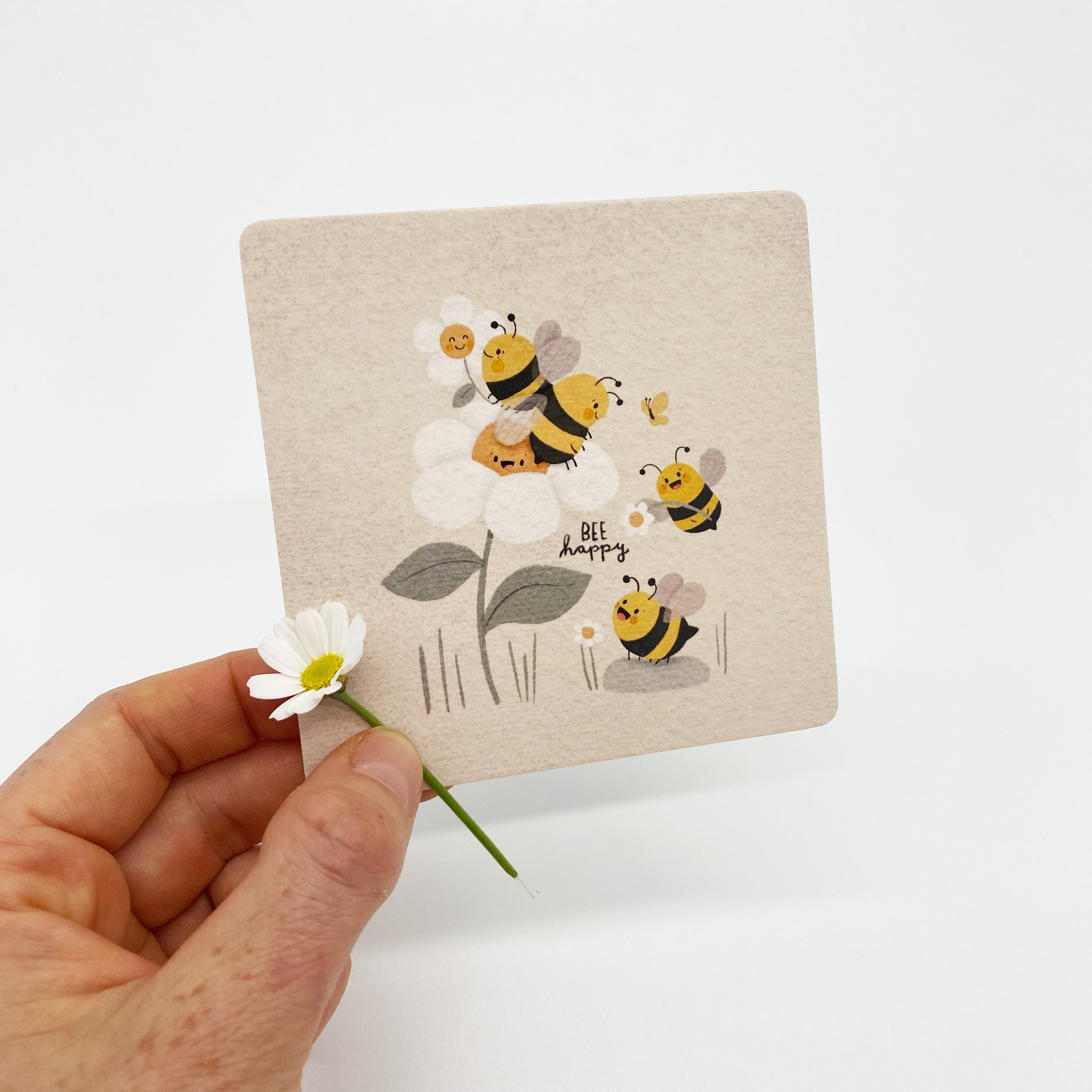 Karte/Postkarte quadratisch - Bienchen