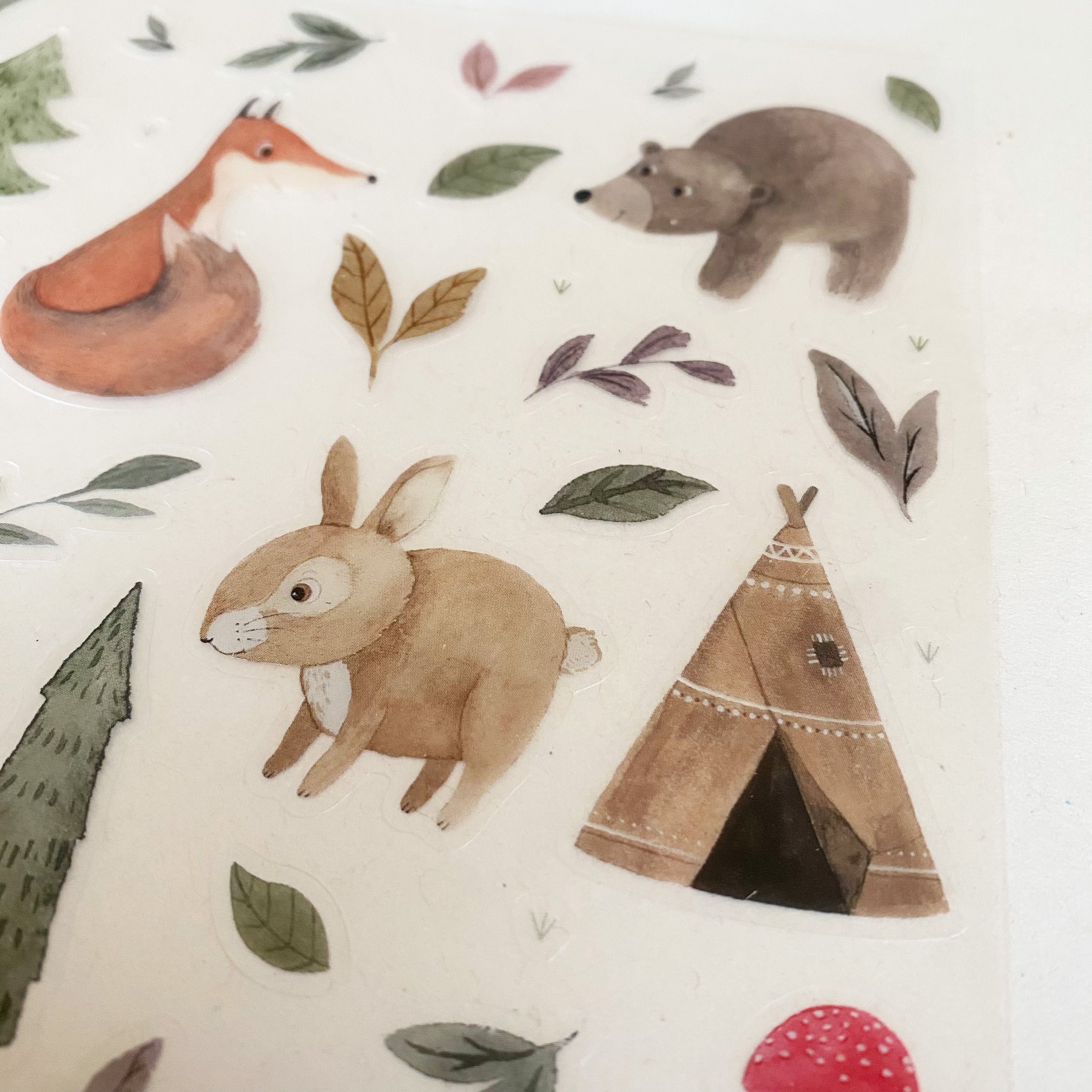 Stickersheet Vinyl /Stickerbogen / Vinyl transparent - Waldtiere