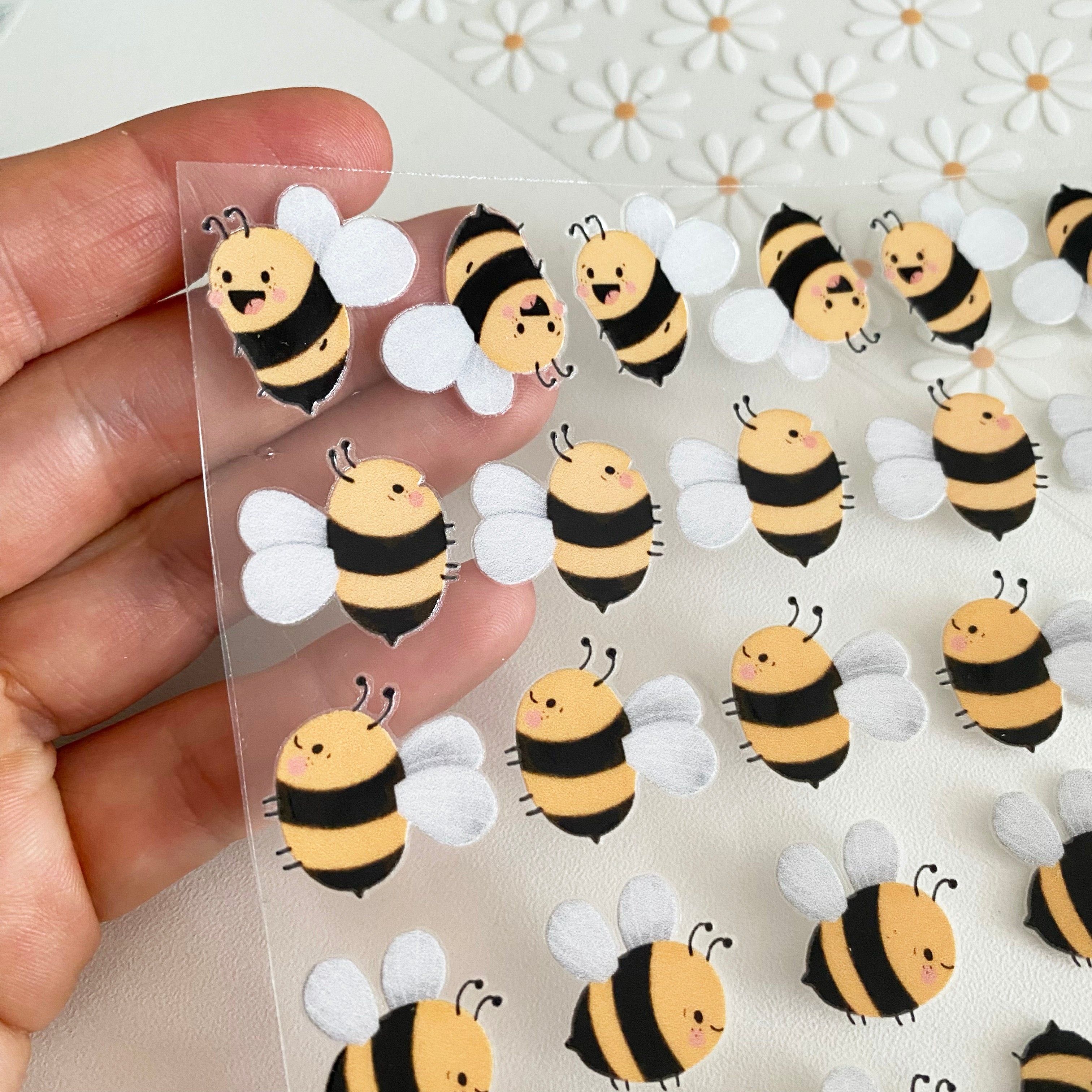 Rub-on Sticker Bienen wasserfest - für Glas,Holz,Metall & Kunststoff, ohne Rand