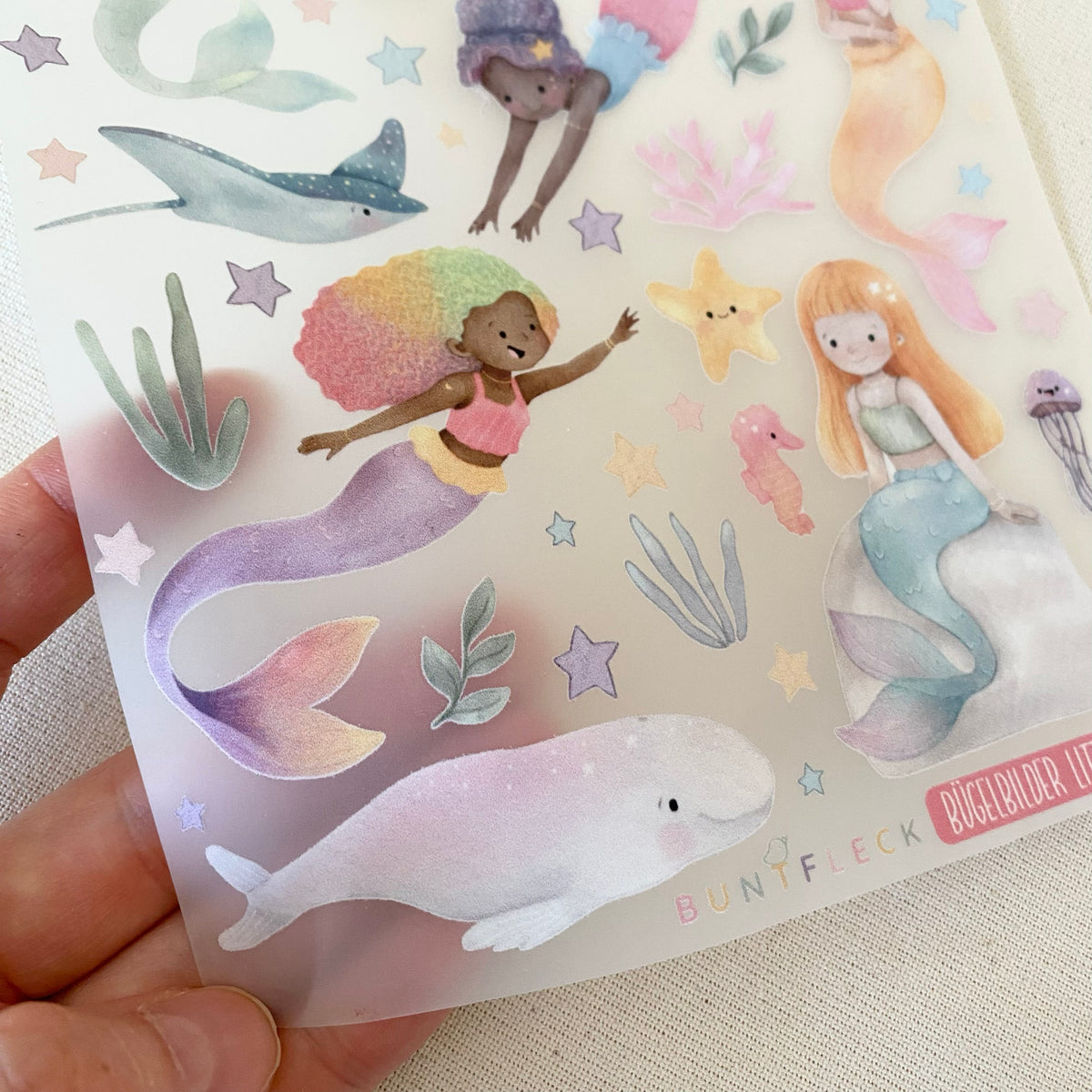 Bügelbilder kleine Meerjungfrauen / Mermaids -  Cold Peel / Iron on/ Applikationen /Muster