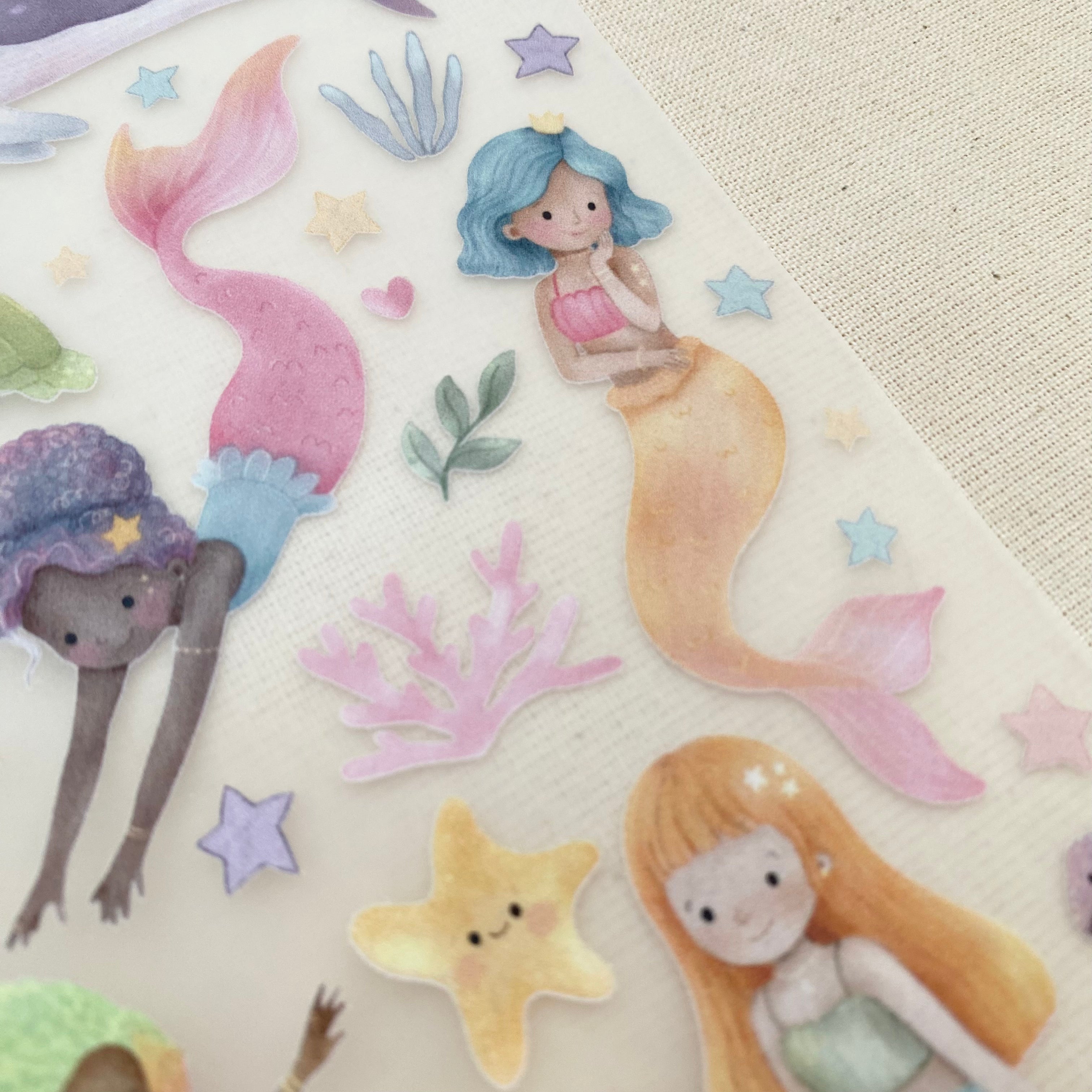 Bügelbilder kleine Meerjungfrauen / Mermaids -  Cold Peel / Iron on/ Applikationen /Muster