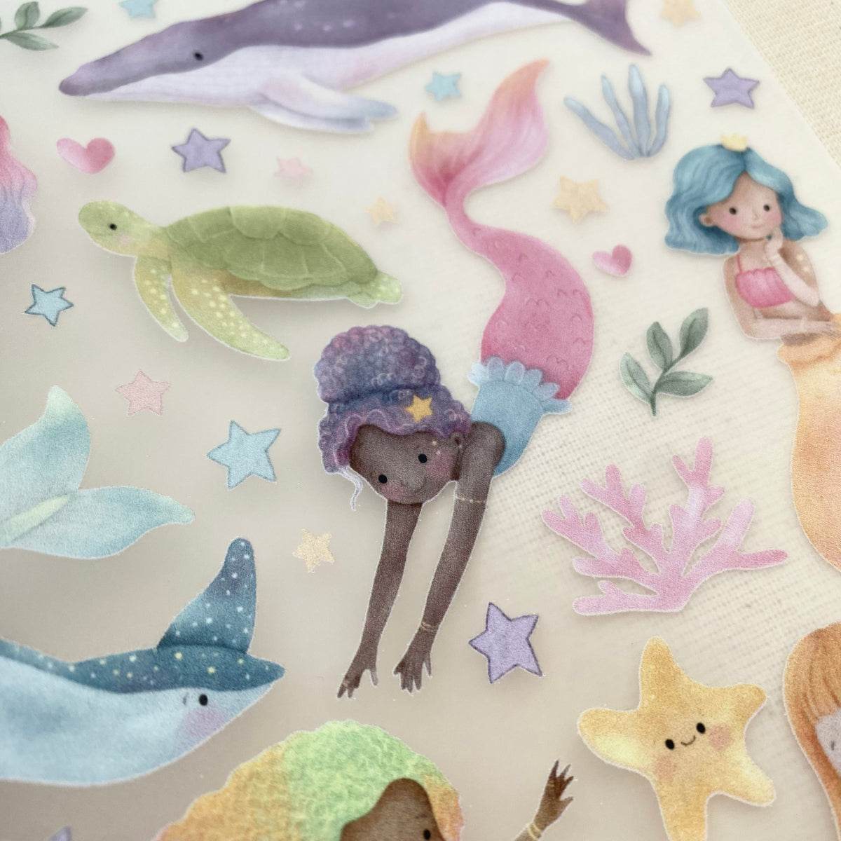 Bügelbilder kleine Meerjungfrauen / Mermaids -  Cold Peel / Iron on/ Applikationen /Muster