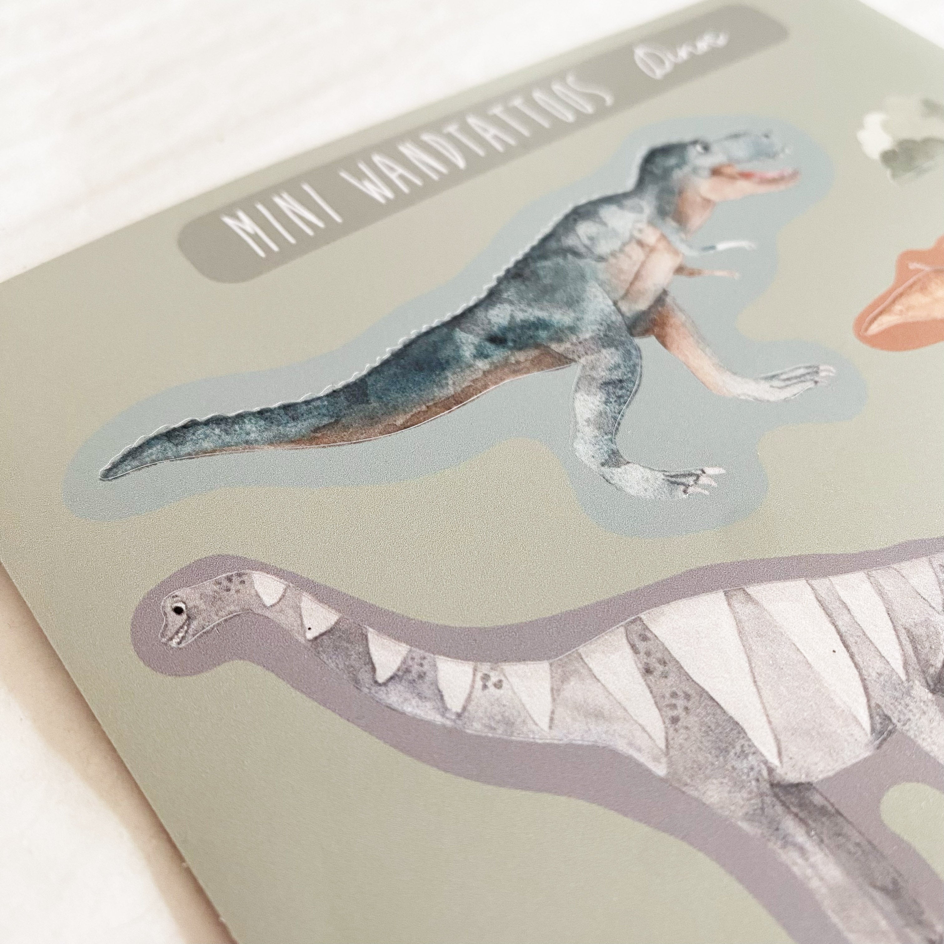 Mini ablösbare Aufkleber / Wandtattoos für Lichtschalter/Holzkisten & Zuckertüten - Dinos