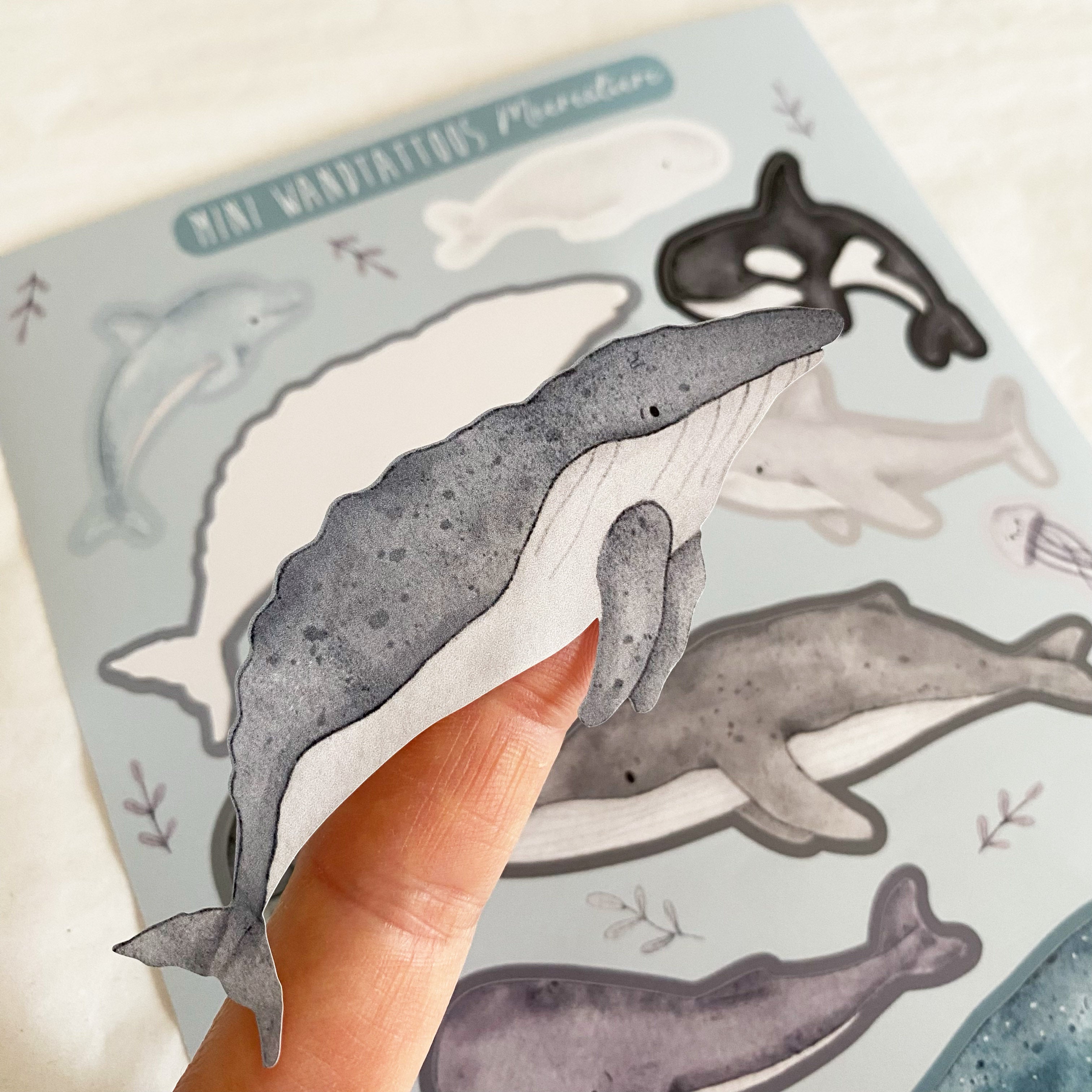 Mini ablösbare Aufkleber / Wandtattoos für Lichtschalter/Holzkisten & Zuckertüten - Meerestiere