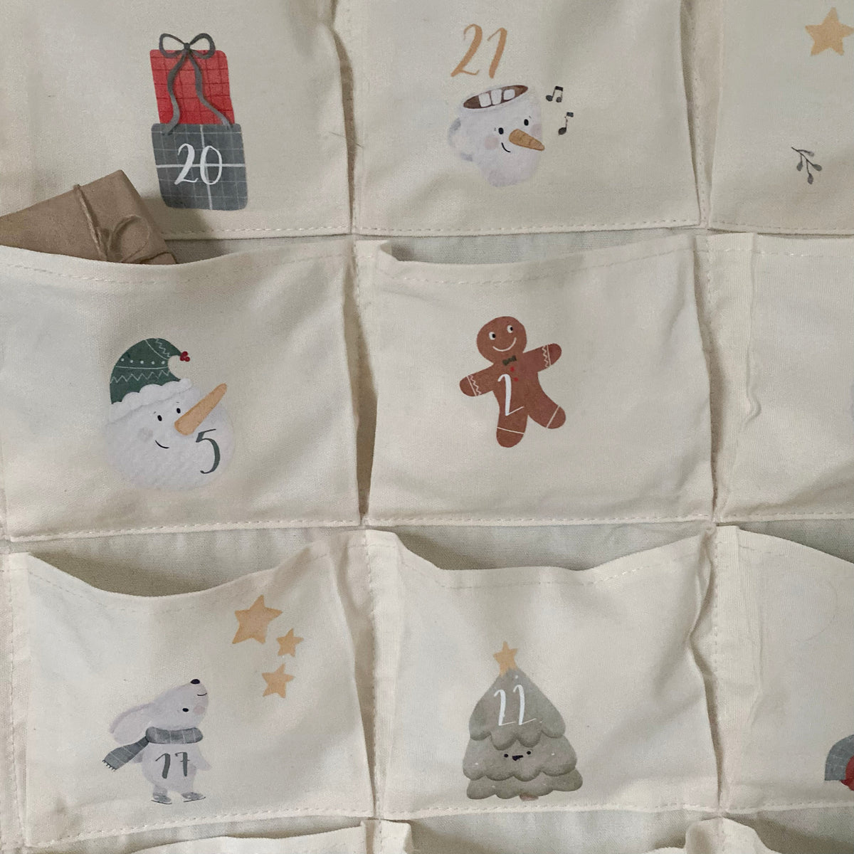 Adventskalender aus Stoff zum Selbstbefüllen & Selbstgestalten/ verschiedene Kombinationen /Blanko oder mit  Bügelmotiven
