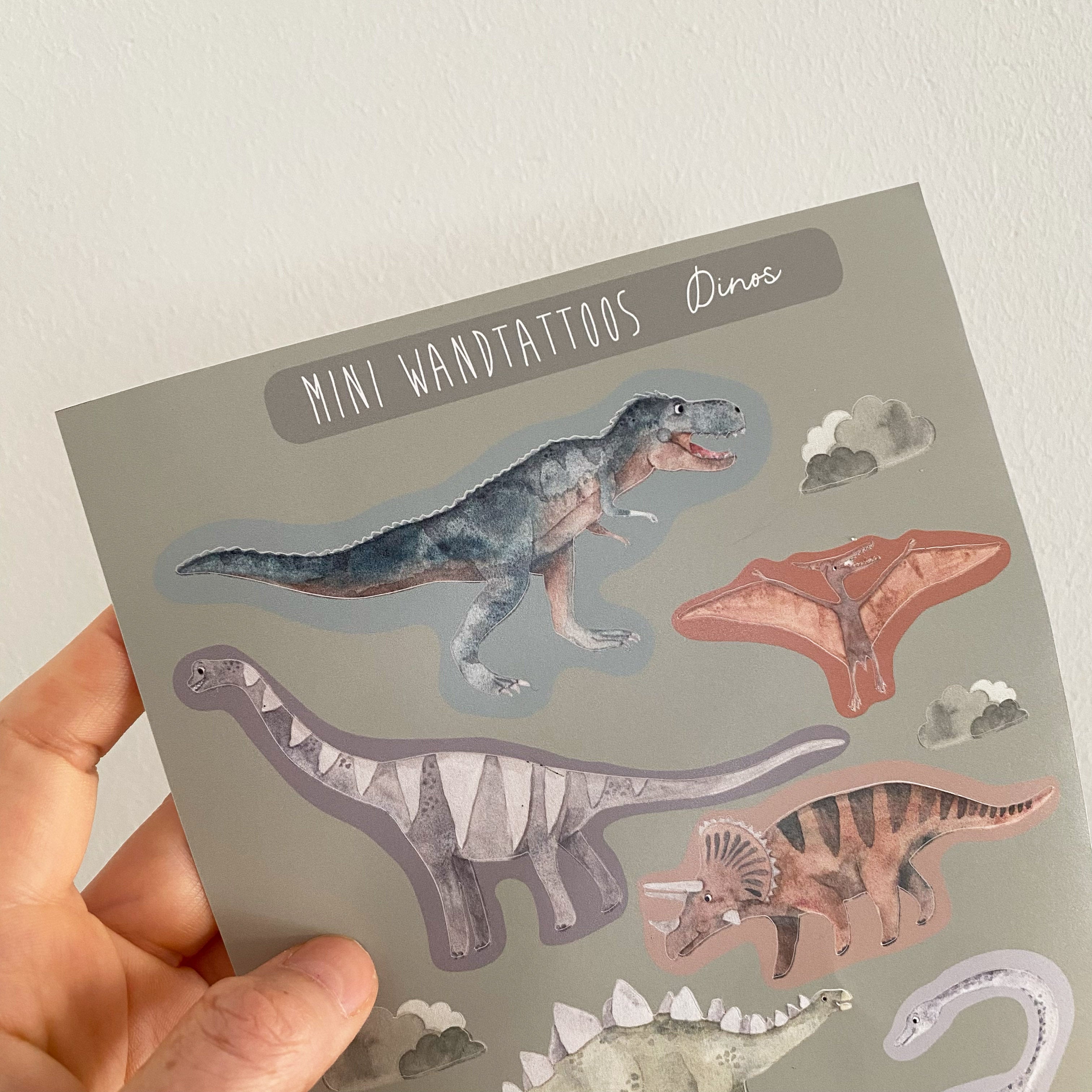 Mini ablösbare Aufkleber / Wandtattoos für Lichtschalter/Holzkisten & Zuckertüten - Dinos