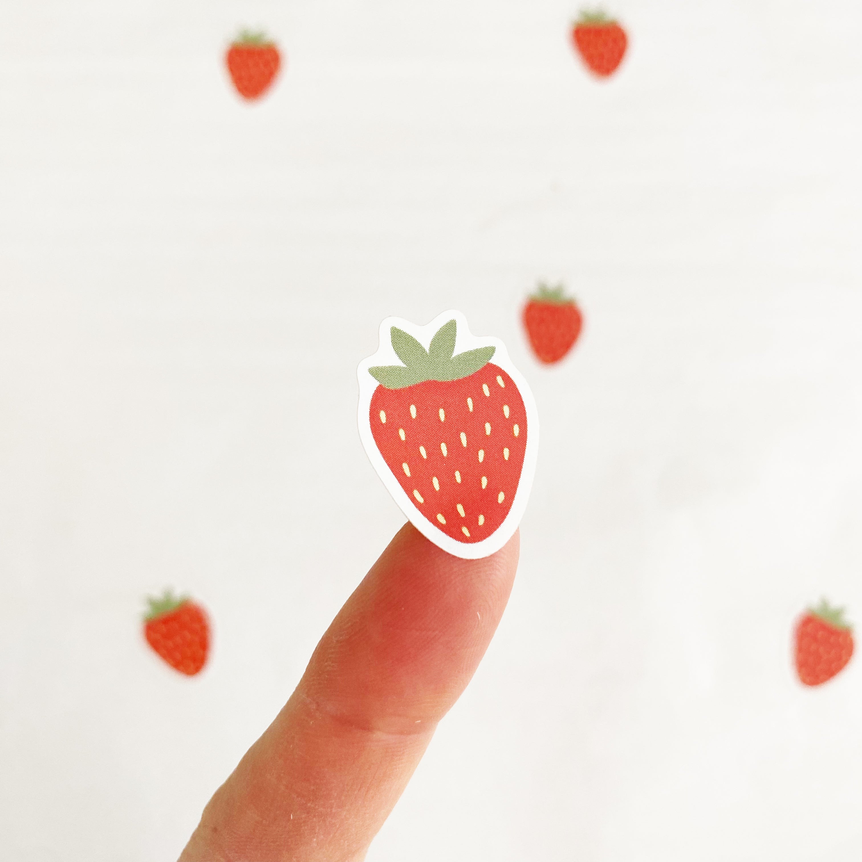 Etiketten/Aufkleber - Mini Erdbeeren in rot & rosa