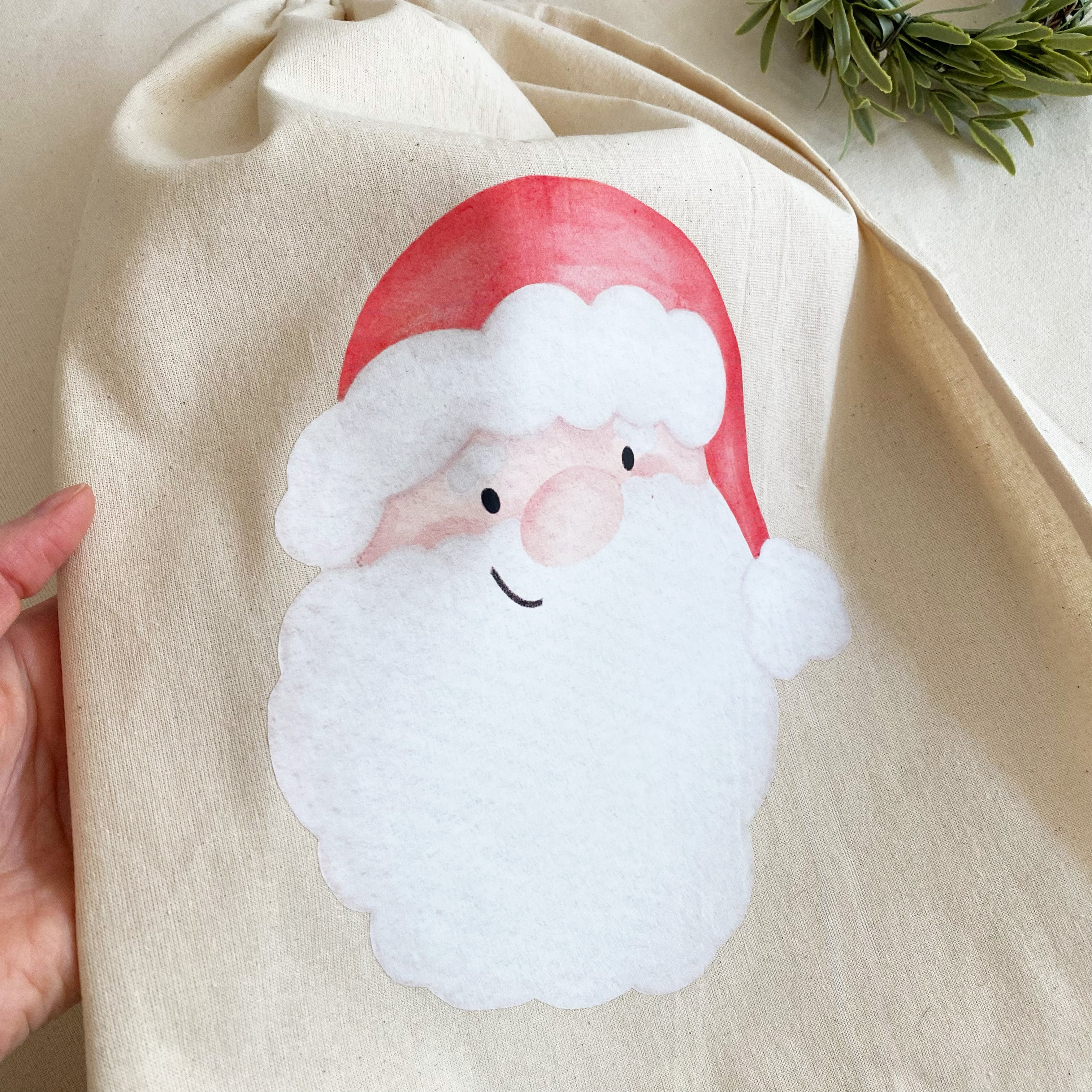 Großer Weihnachtssack mit Anhänger in 40x50cm/ Nikolausstiefel /Geschenkbeutel zu Weihnachten - Santa