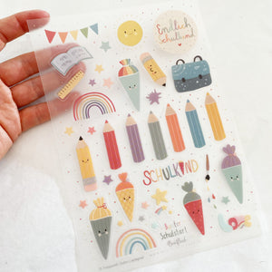 Stickersheet/Stickerbogen/Washipapier/Vinyl - Schulanfang