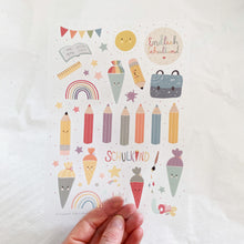 Laden Sie das Bild in den Galerie-Viewer, Stickersheet/Stickerbogen/Washipapier/Vinyl - Schulanfang