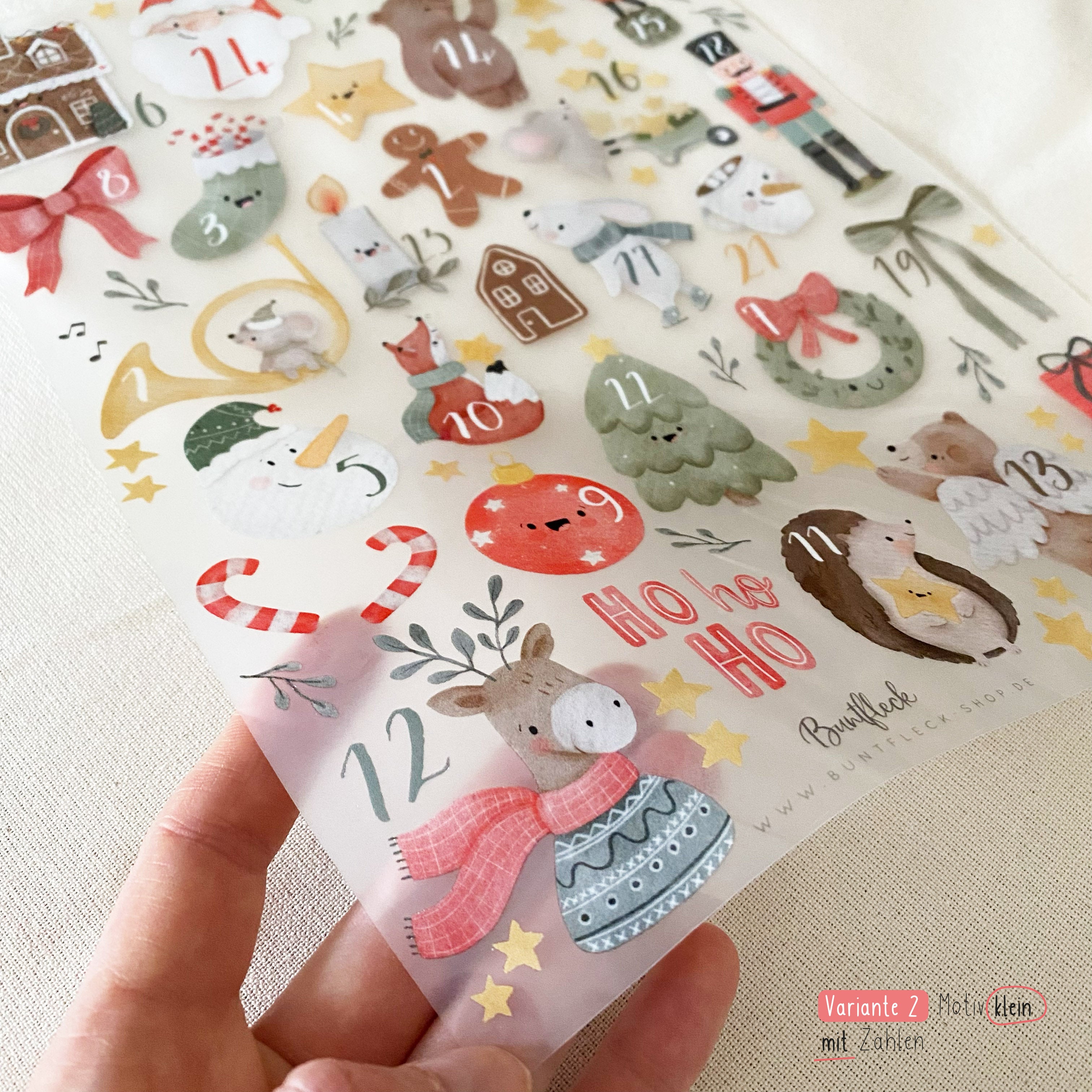 Mini iron-on patches - Advent calendar motifs / to iron on / Christmas motifs / DIY Advent calendar / with and without numbers